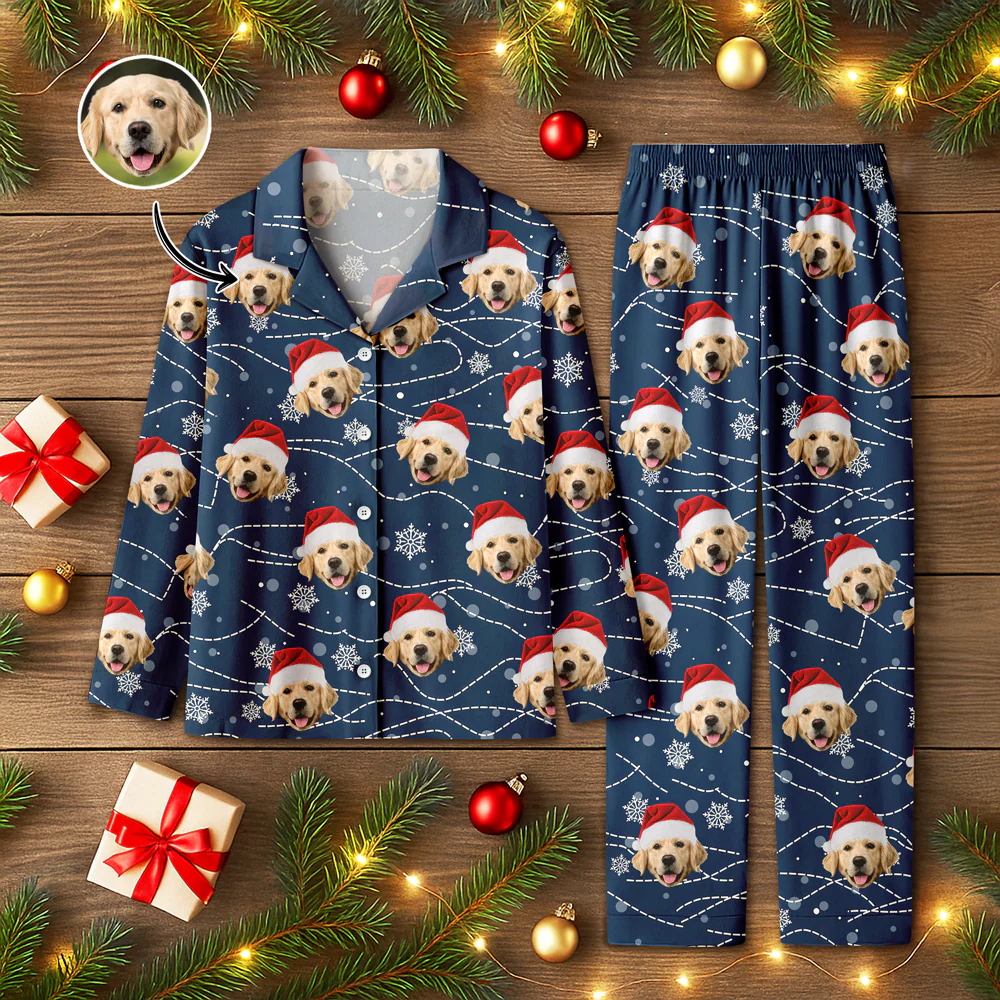 Custom Puppy Photo Personalized Dog Lovers Christmas Pajamas CH07 899640 - Image 2