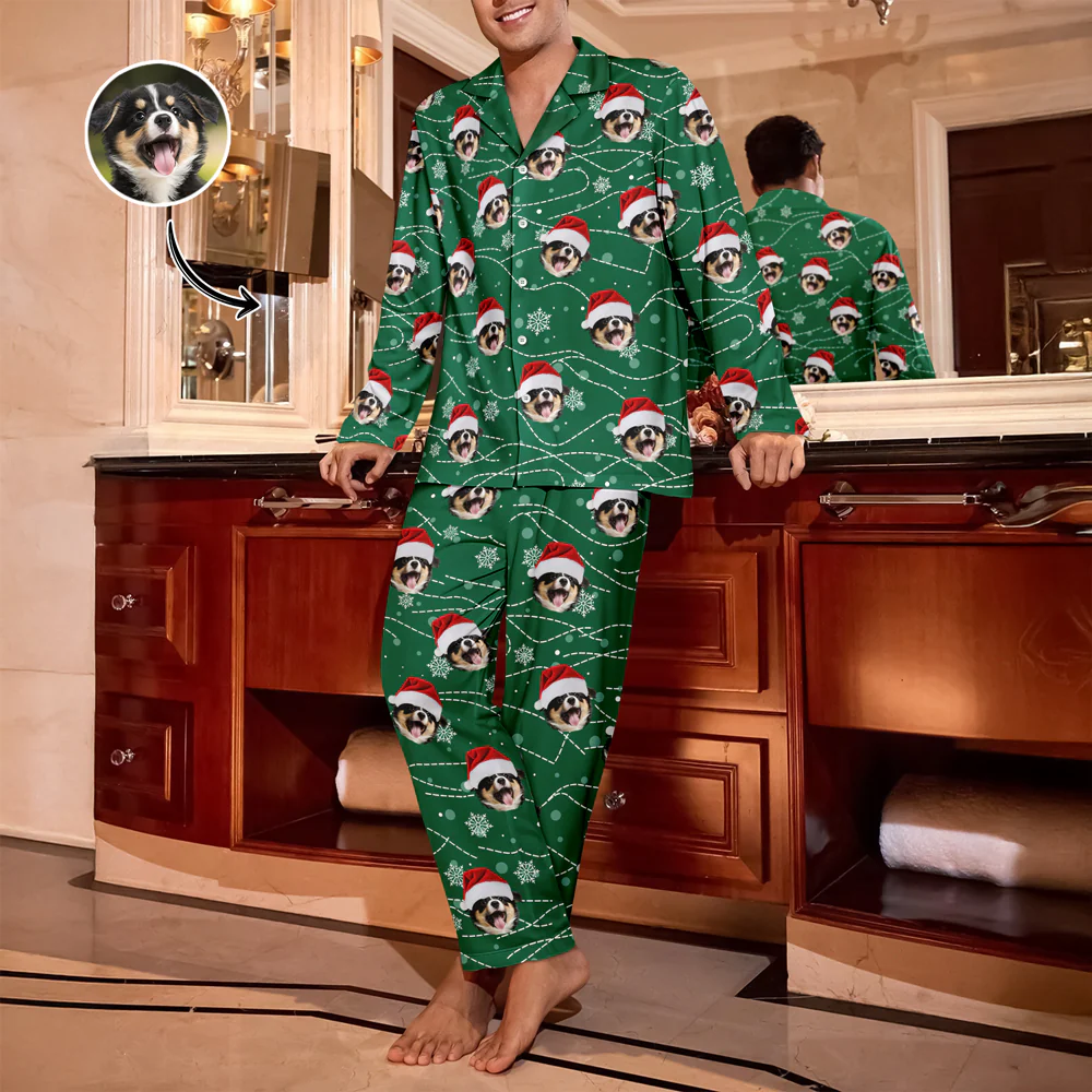 Custom Puppy Photo Personalized Dog Lovers Christmas Pajamas CH07 899640 - Image 3
