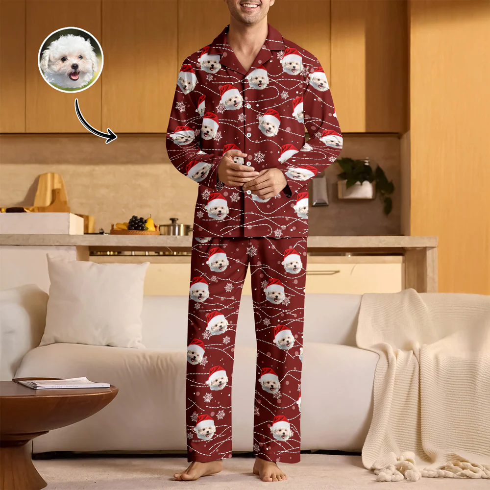 Custom Puppy Photo Personalized Dog Lovers Christmas Pajamas CH07 899640 - Image 4