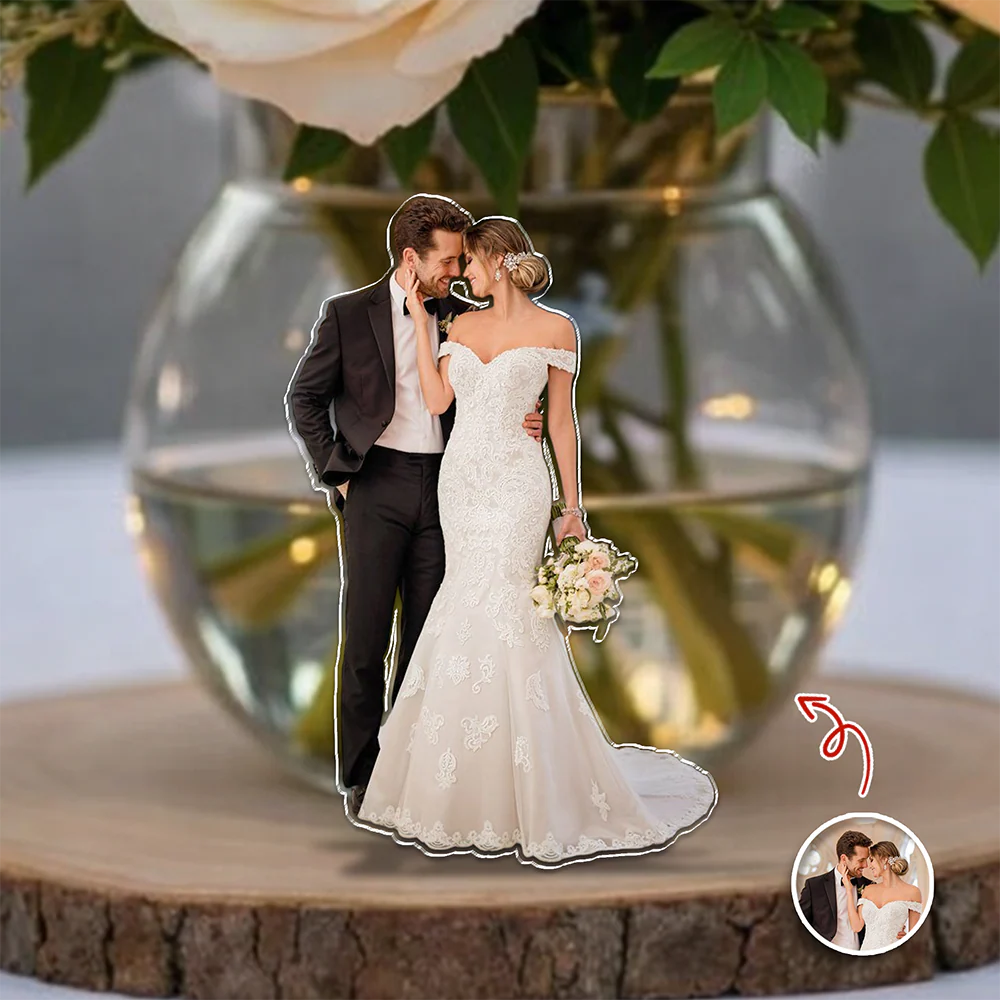 Custom Wedding Photo Acrylic Pin for Groom Newlywed Gift CH07 911078 - Image 5
