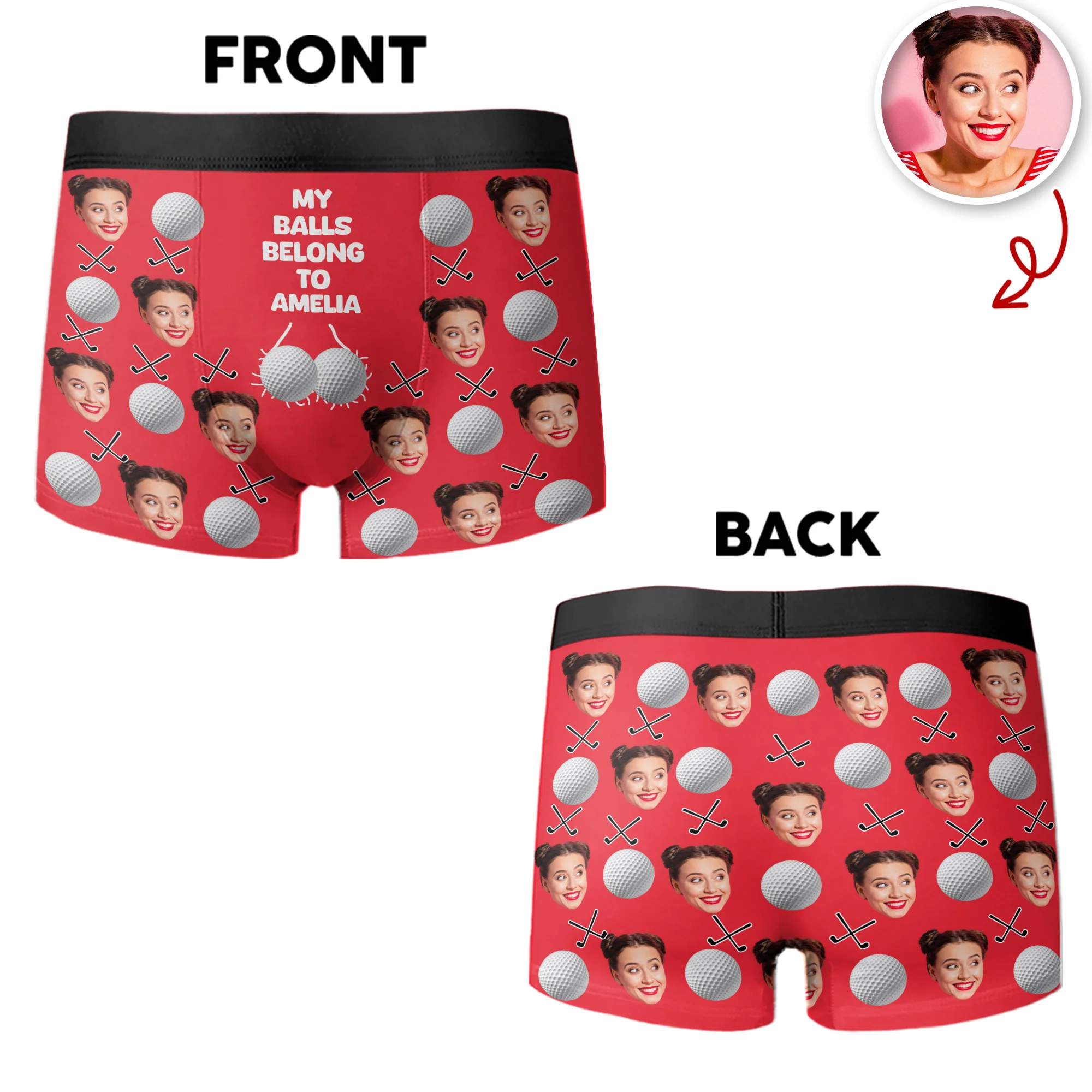 Custom Wife Girlfriend Name My Balls Belong To Her Men's Boxer Briefs Funny Gift For Golf Lovers CH07 895380 - Image 2