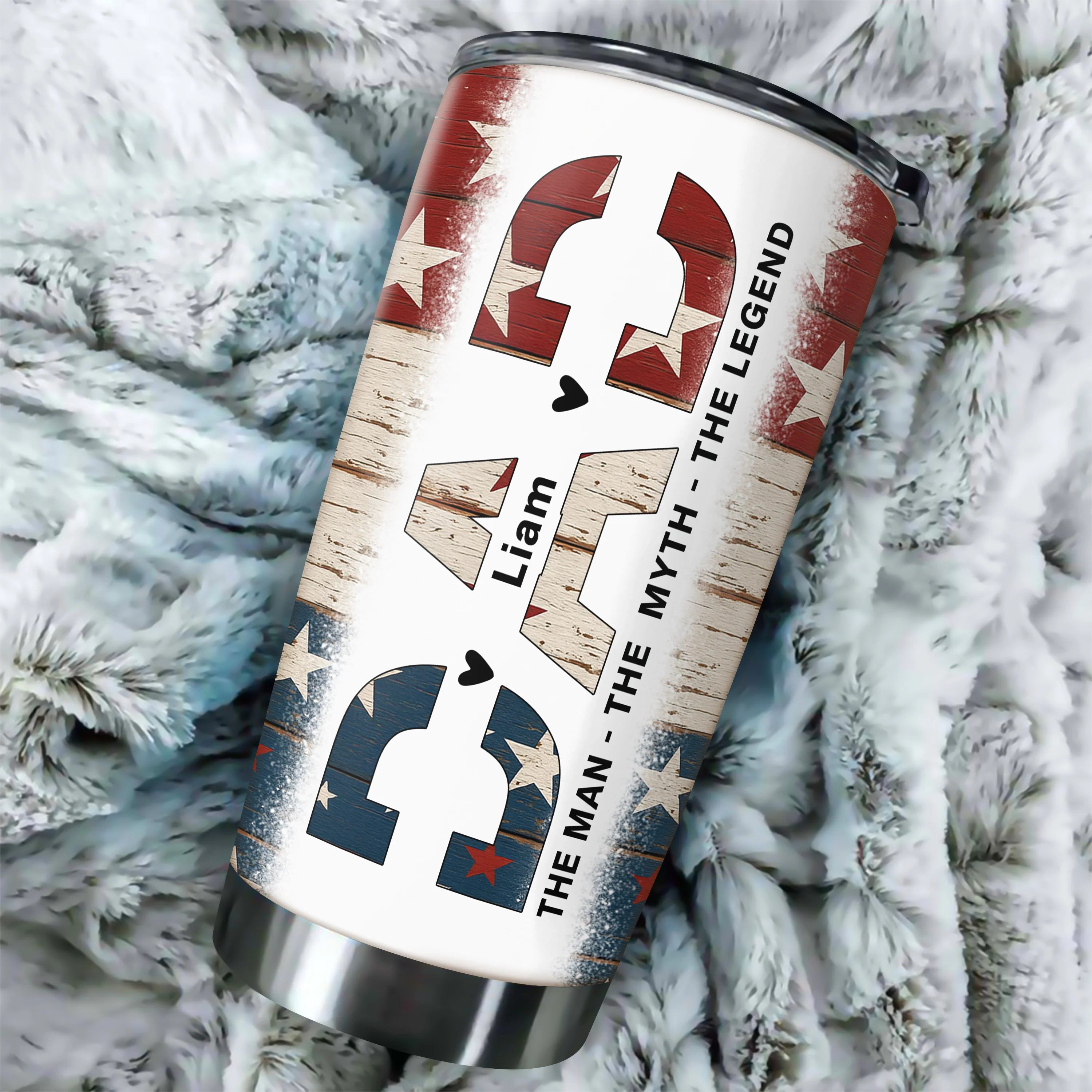 Dad The Man The Myth The Legend - Personalized Fat Tumbler For America Dad Grandpa CH07 895912