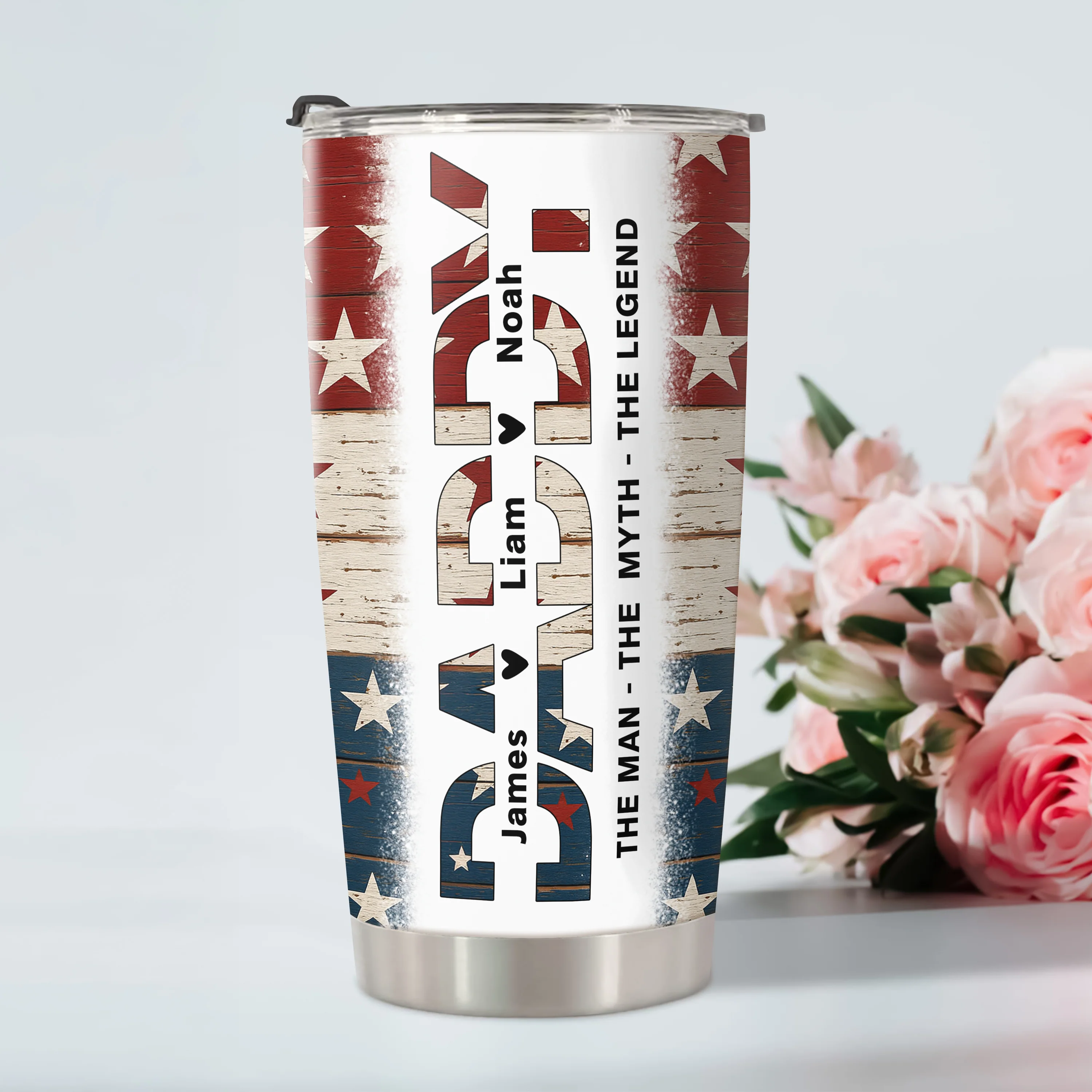 Dad The Man The Myth The Legend - Personalized Fat Tumbler For America Dad Grandpa CH07 895912 - Image 6