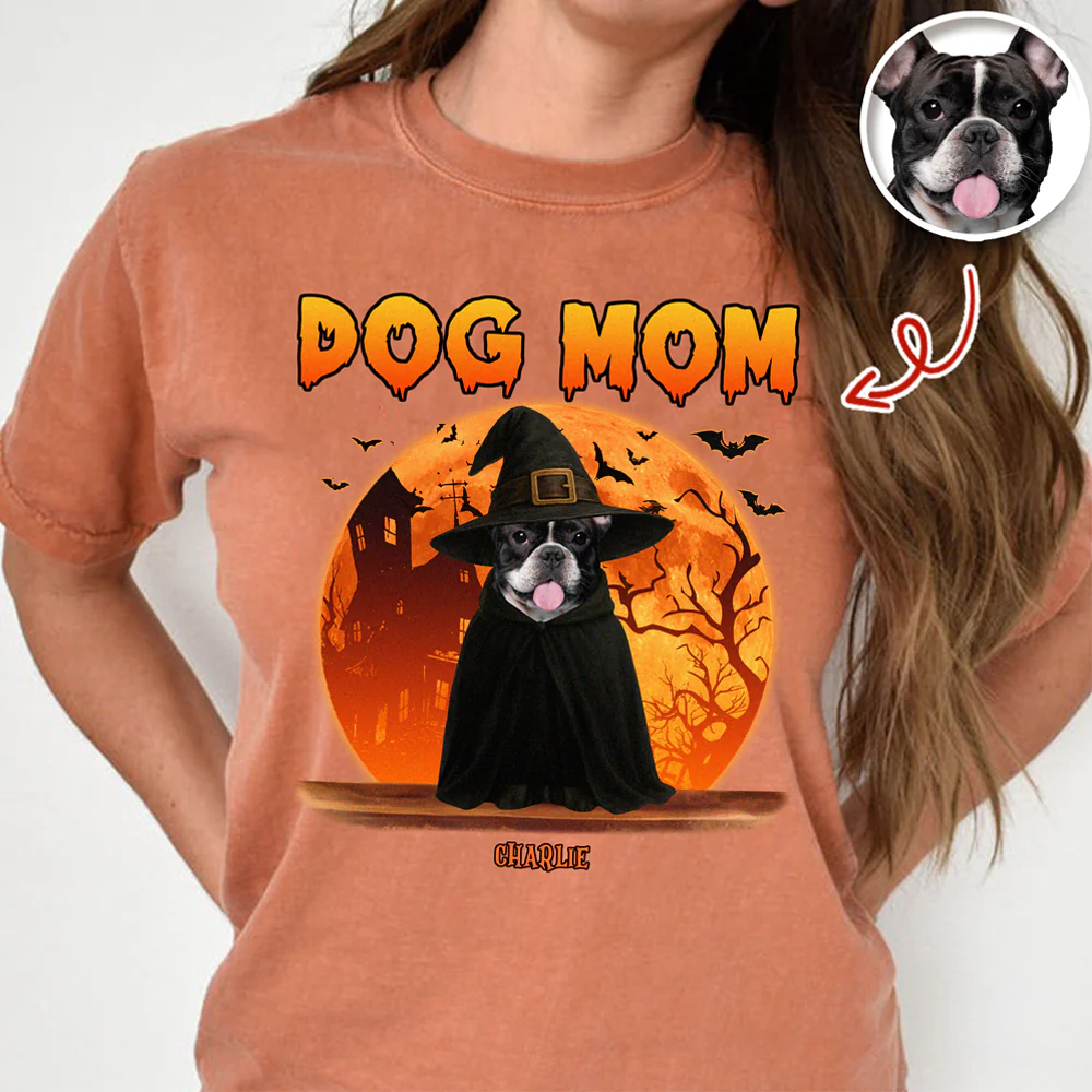 Dog Dad Dog Mom Dark Night - Custom Dog Halloween Photo Comfort Color Shirt Gift For Dog Lovers CH07 899436 - Image 9