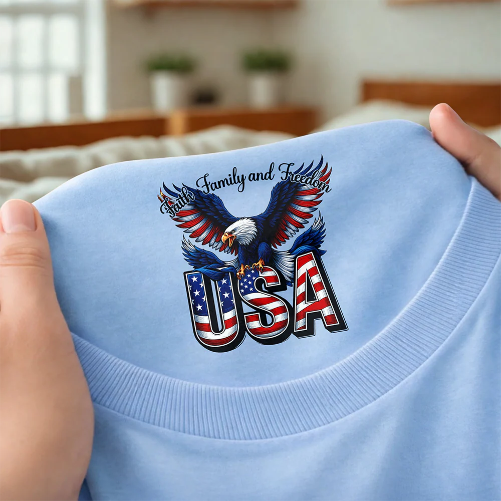 Faith, Family & Freedom 250th Anniversary of America Neck Print Shirt CH07 910908 - Image 5