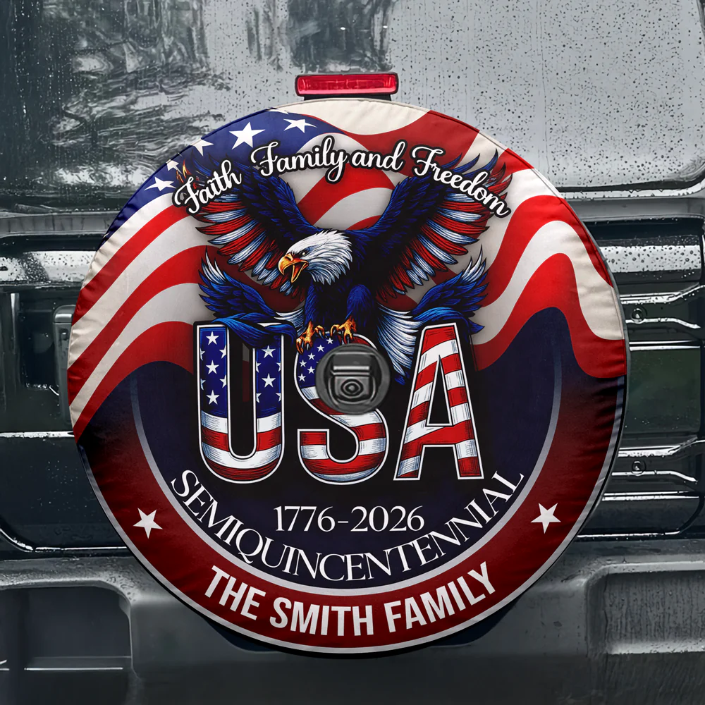 Faith, Family & Freedom 250 Years America Tire Cover Patriotic Decor Gift CH07 910286 - Image 4