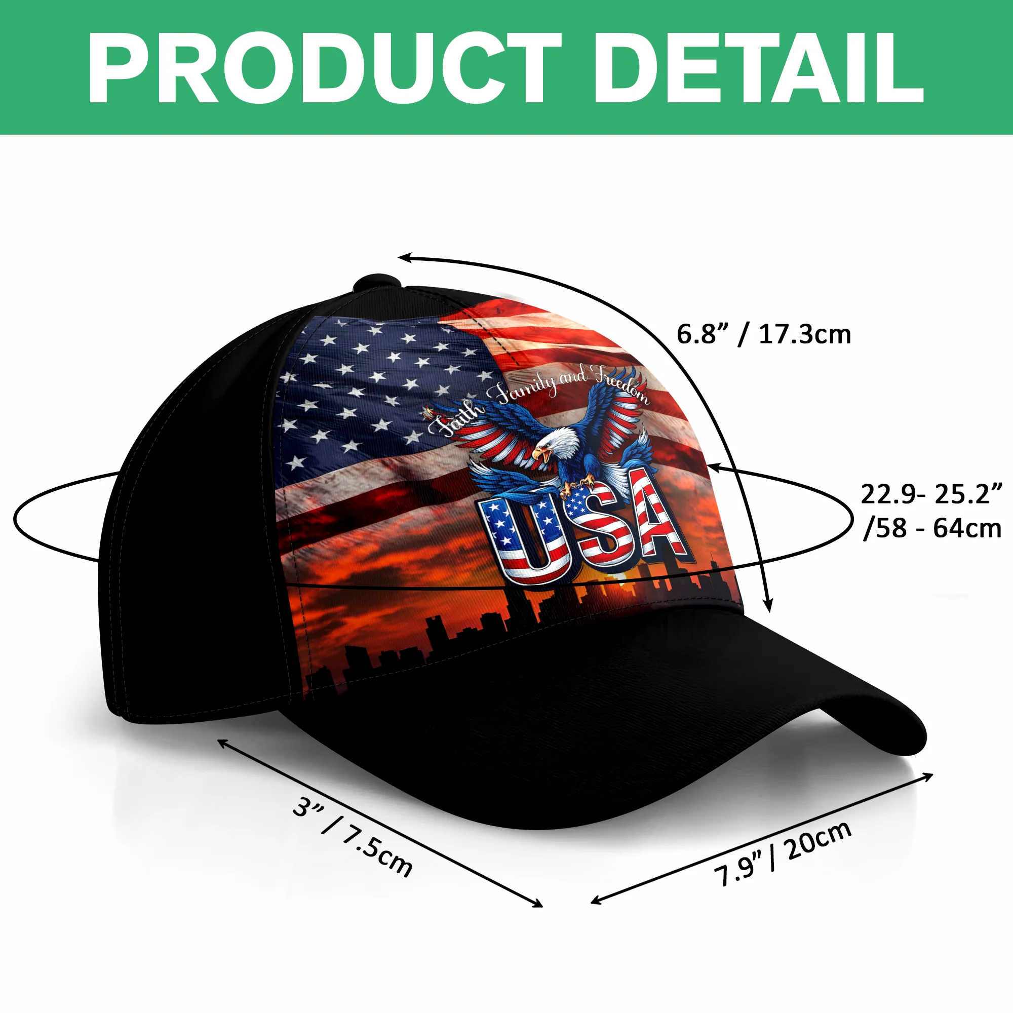 Faith Family Freedom Classic Cap USA 250th Anniversary Cap CH07 895572 - Image 7
