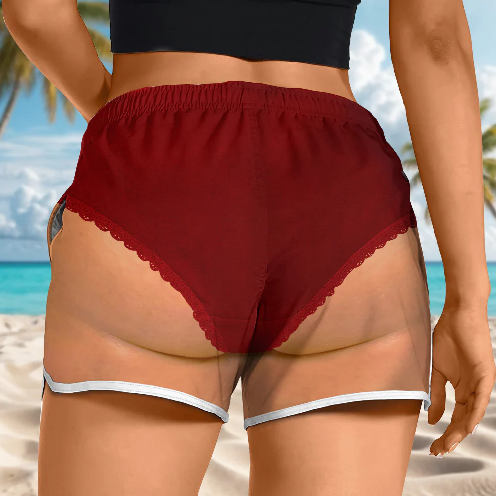 Funny Man Face Women's Beach Short Summer Vacation Gift CH07 180108 - Image 2