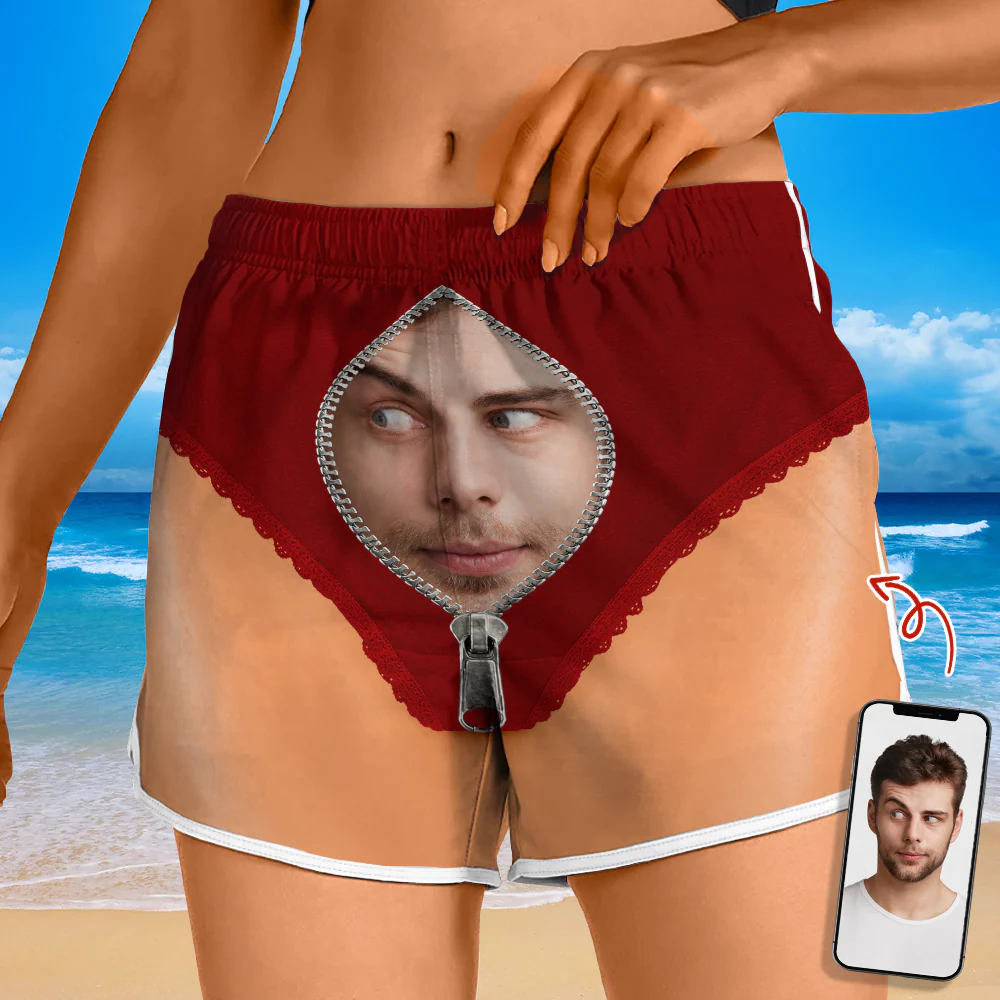 Funny Man Face Women's Beach Short Summer Vacation Gift CH07 180108 - Image 4