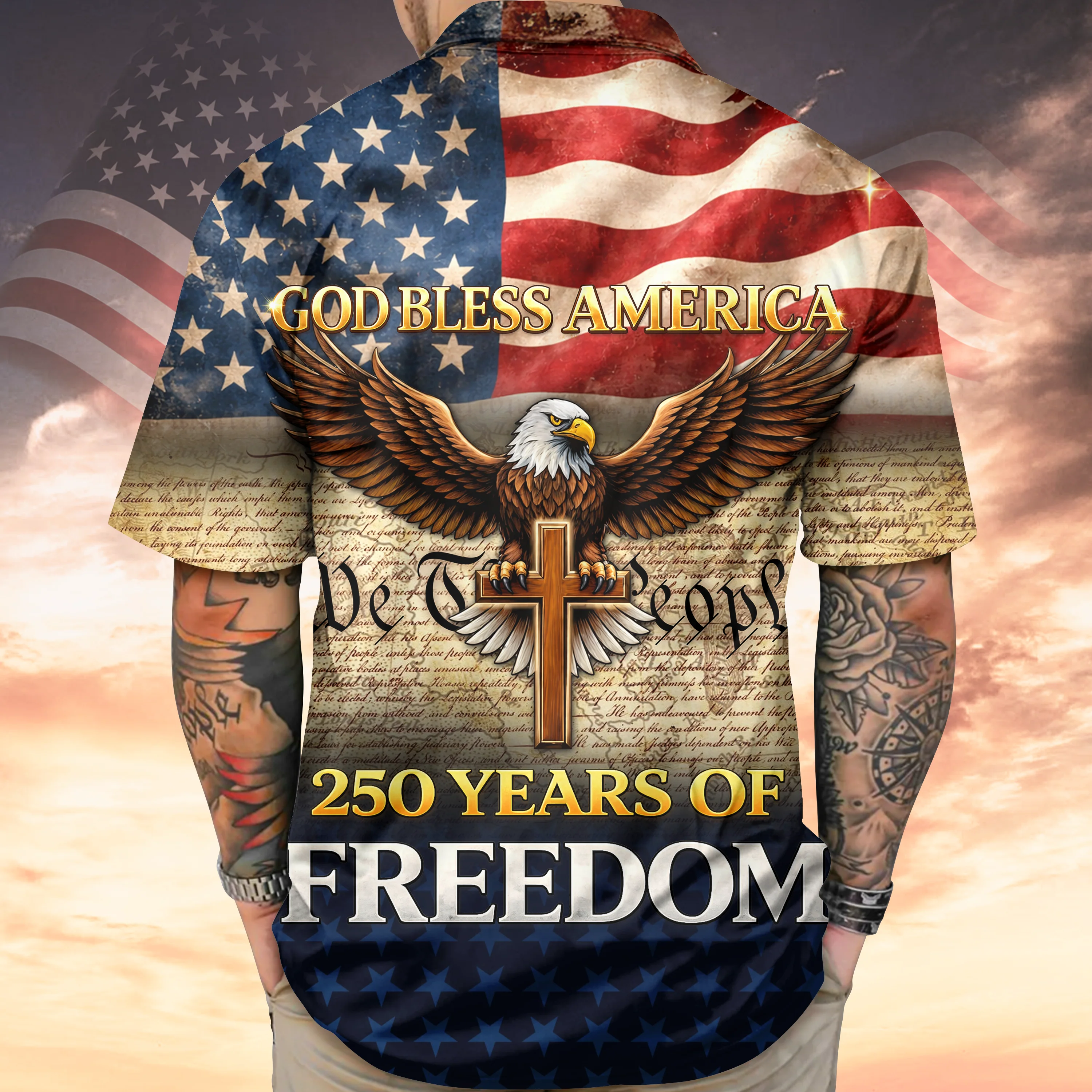 250 Years of Freedom - God Bless America Hawaii Shirt CH07 910492 - Image 3