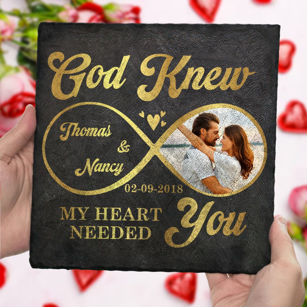 God Knew My Heart Needed You Custom Couple Photo Stone With Stand Valentines Day Gift HO82 895094 - Image 3