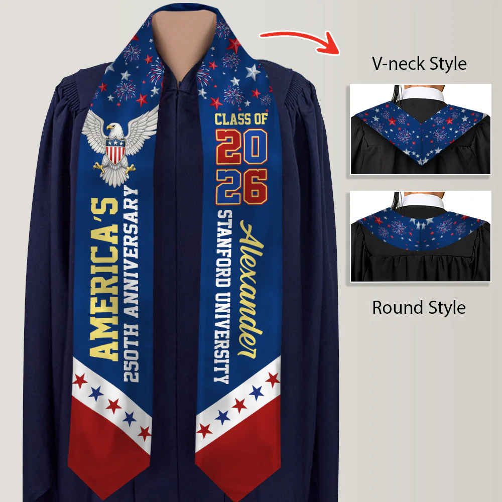 Graduating in America’s 250th Anniversary Stoles Personalized Class of 2026 Sash CH07 910316 - Image 2