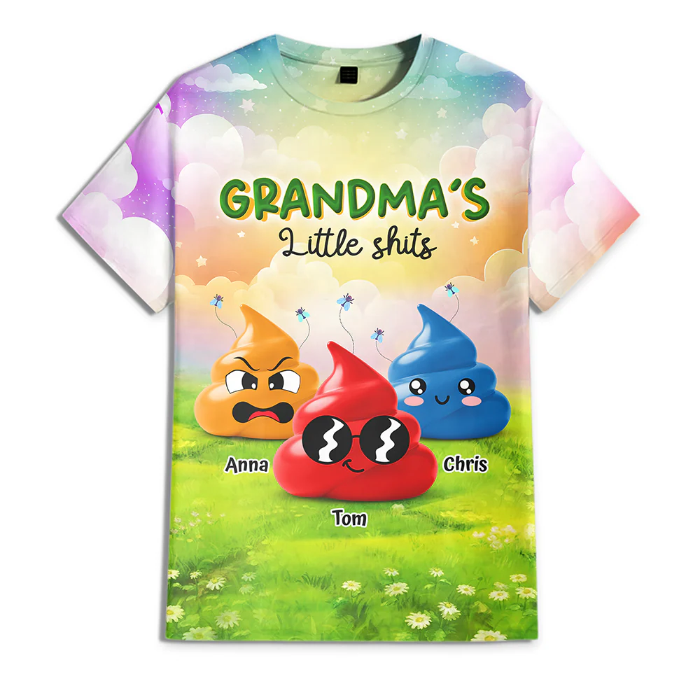 Grandma's Little Sh*ts Personalized 3D Shirt Funny Gift For Grandma, Mommy CH07 895250 - Image 6