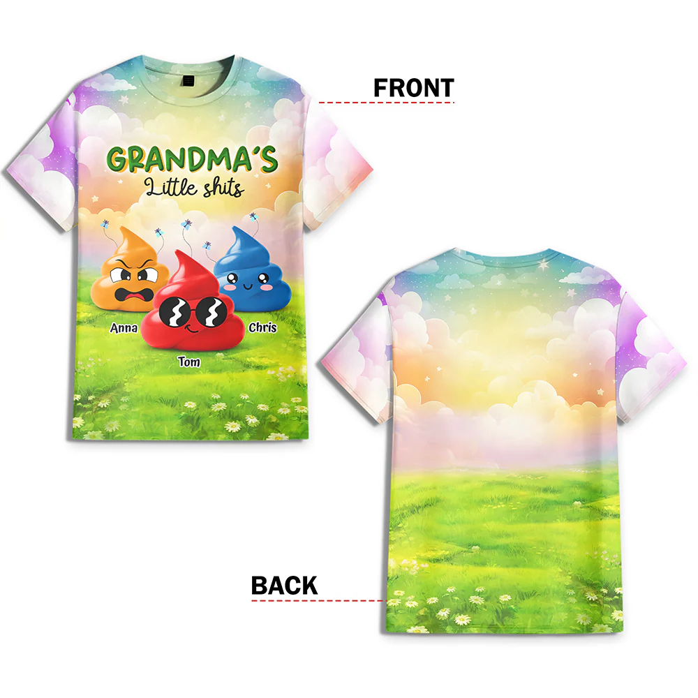 Grandma's Little Sh*ts Personalized 3D Shirt Funny Gift For Grandma, Mommy CH07 895250 - Image 7