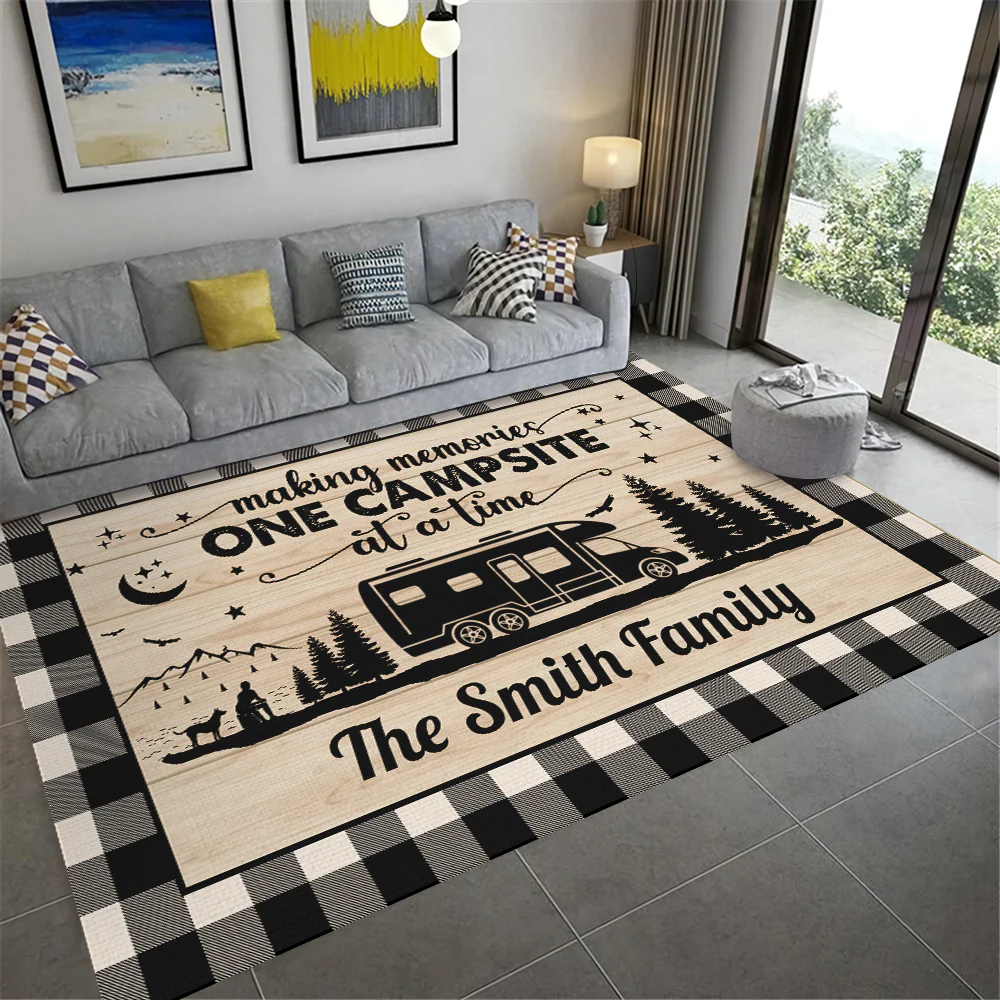 Happy Campers Personalized Caro Style Camping Patio Rug For Camping Lovers CH07 896194 - Image 7