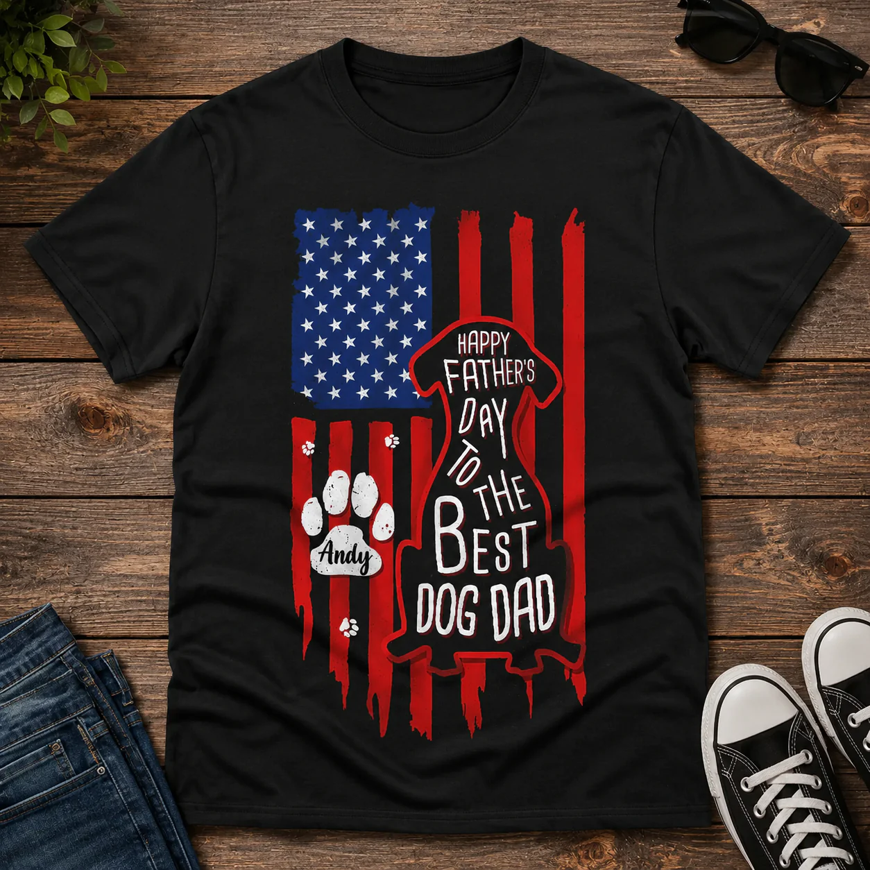 Happy Father's Day To Best Dog Dad Flag Dark Shirt CH07 911778 - Image 2