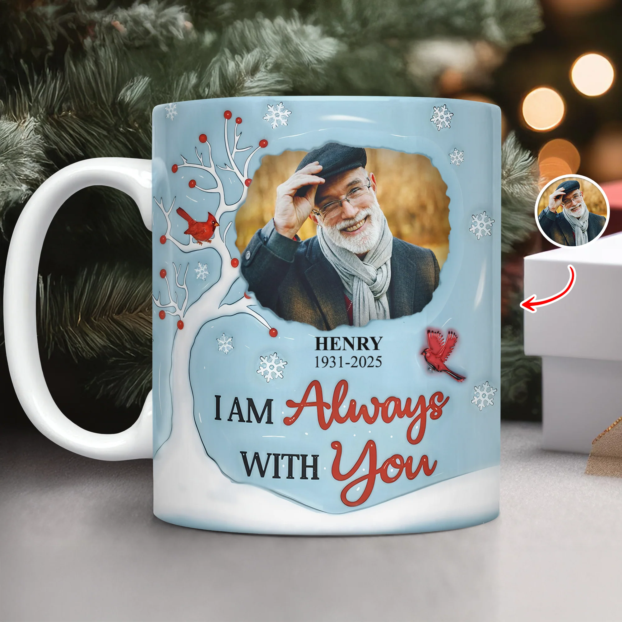 I'm Always With You Custom Memorial Photo 3D Inflated Effect Mug CH07 896614 - Image 2
