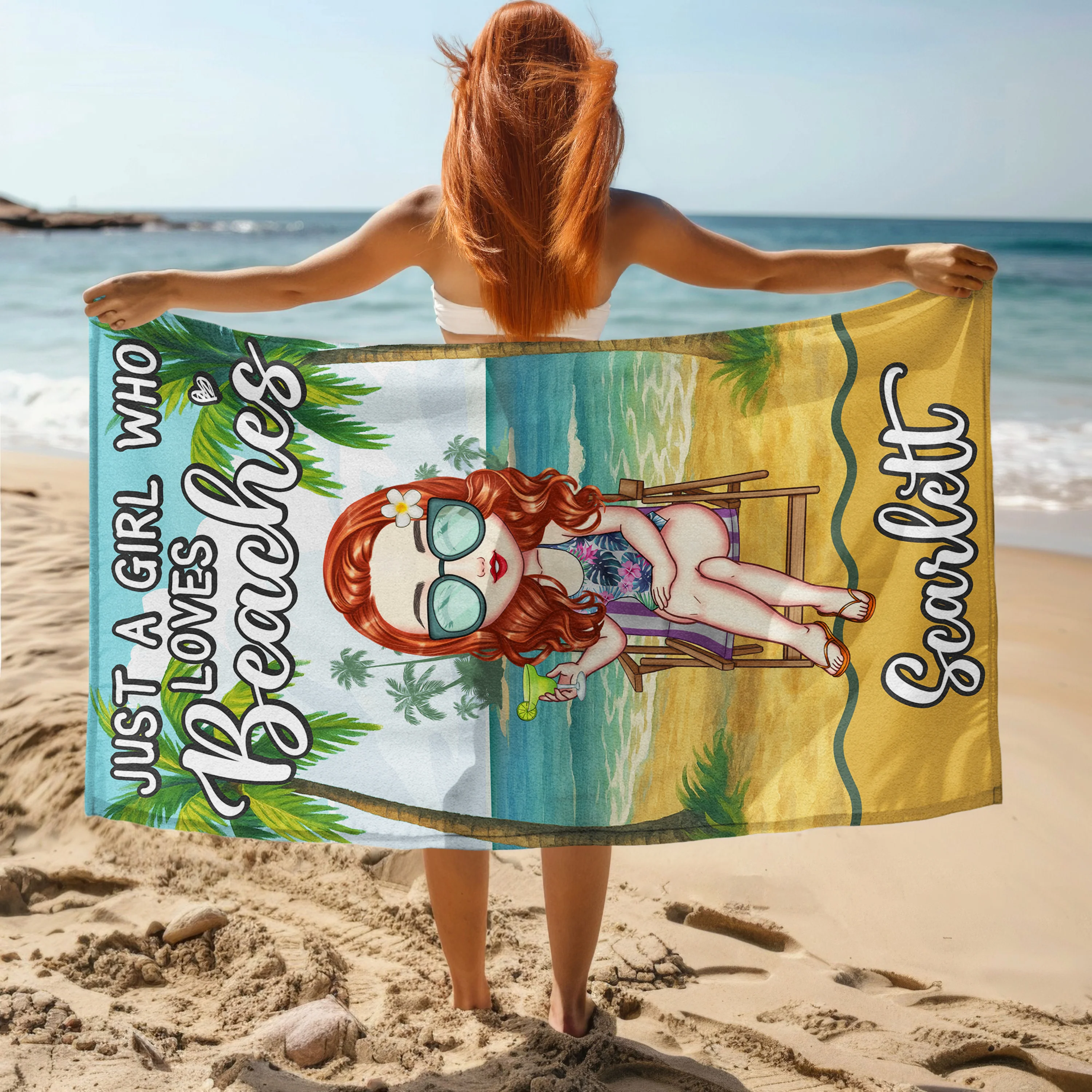 Just A Girl Who Loves Beaches Personalized Beach Towel Summer Vacation Gift CH07 895810 - Image 4