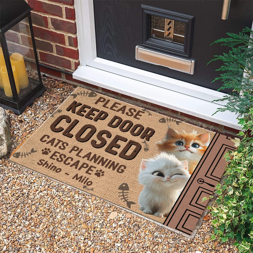 Keep Door Closed Cats Planning Escape Personalized Doormat Funny Gift For Cat Lovers CH07 895232 - Image 11