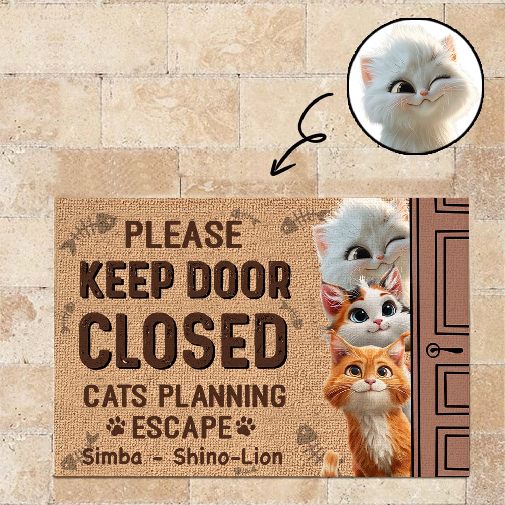 Keep Door Closed Cats Planning Escape Personalized Doormat Funny Gift For Cat Lovers CH07 895232 - Image 4