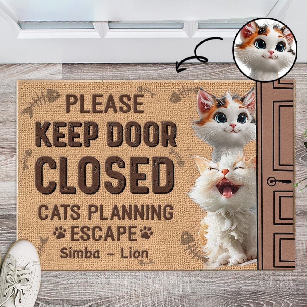 Keep Door Closed Cats Planning Escape Personalized Doormat Funny Gift For Cat Lovers CH07 895232 - Image 9