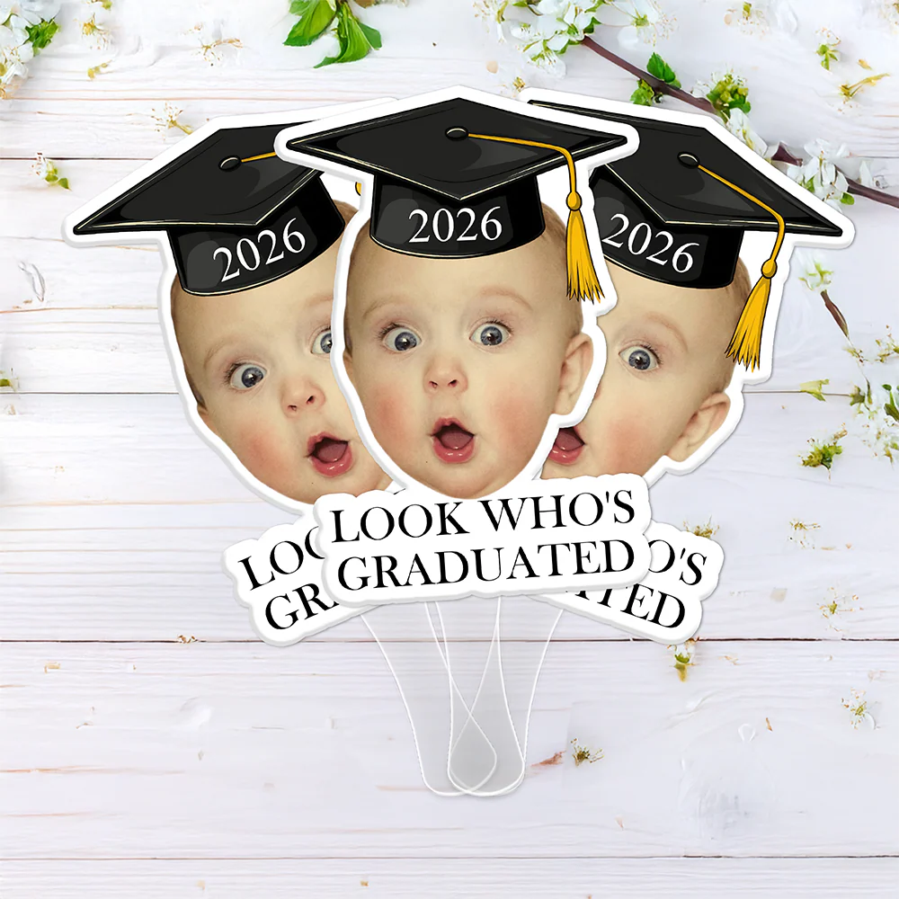 Look Who's Graduated Custom Funny Face Graduation 2026 Big Heads Face Fan CH07 895580 - Image 7