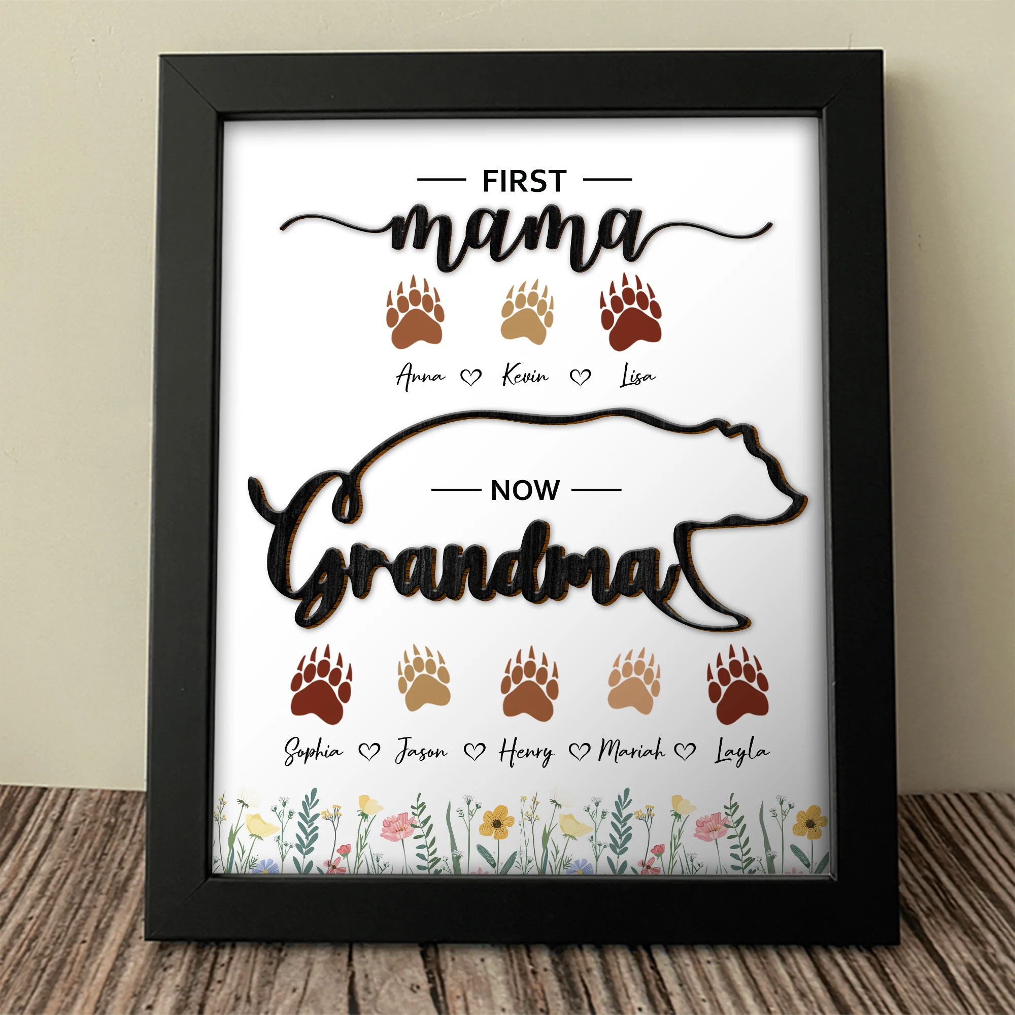 Mama Bear Personalized First Mom Now Grandma Picture Frame Gift For Mom, Grandma CH07 895282 - Image 3