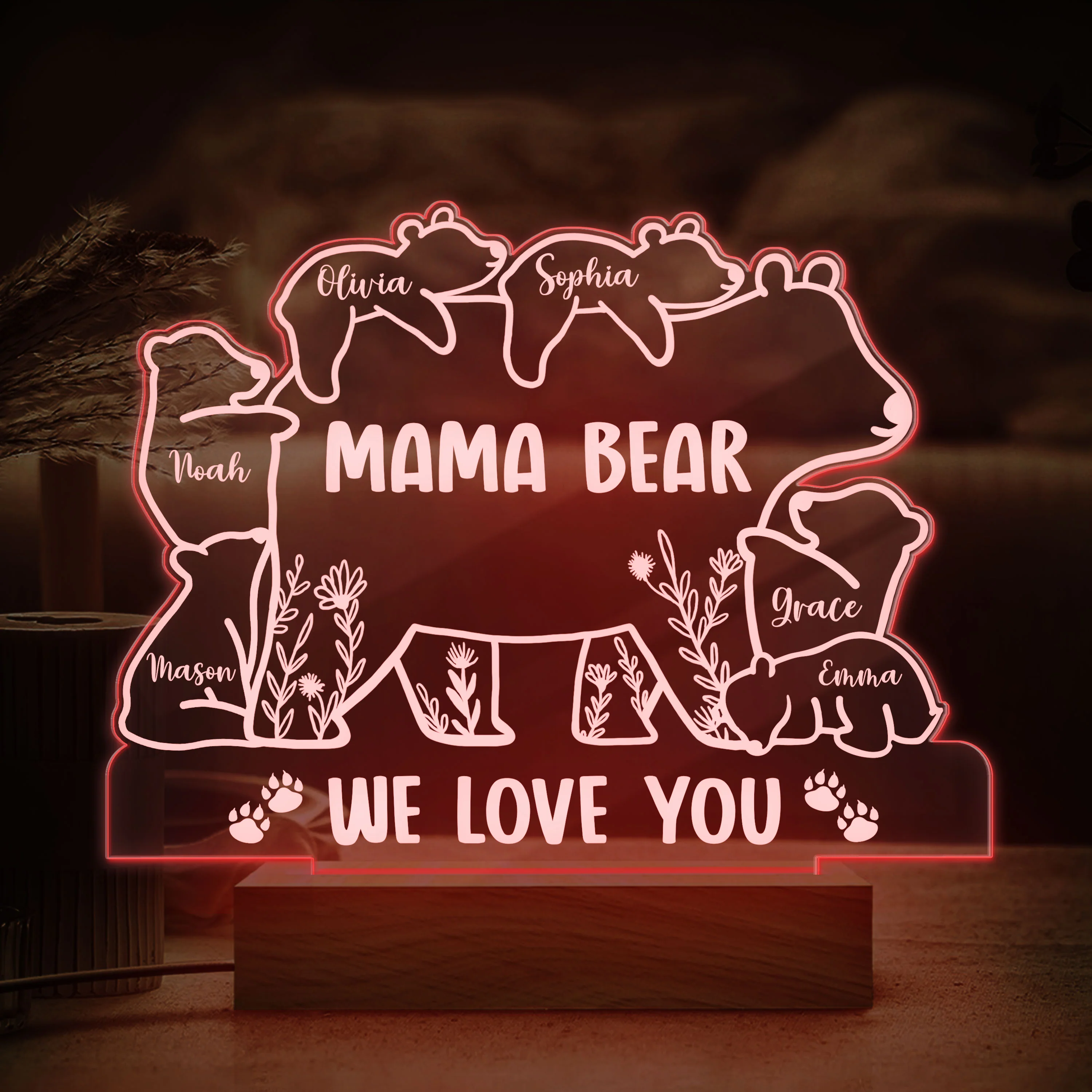 Mama Bear We Love You Personalized LED Night Light Gift For Mom Grandma CH07 895310 - Image 9