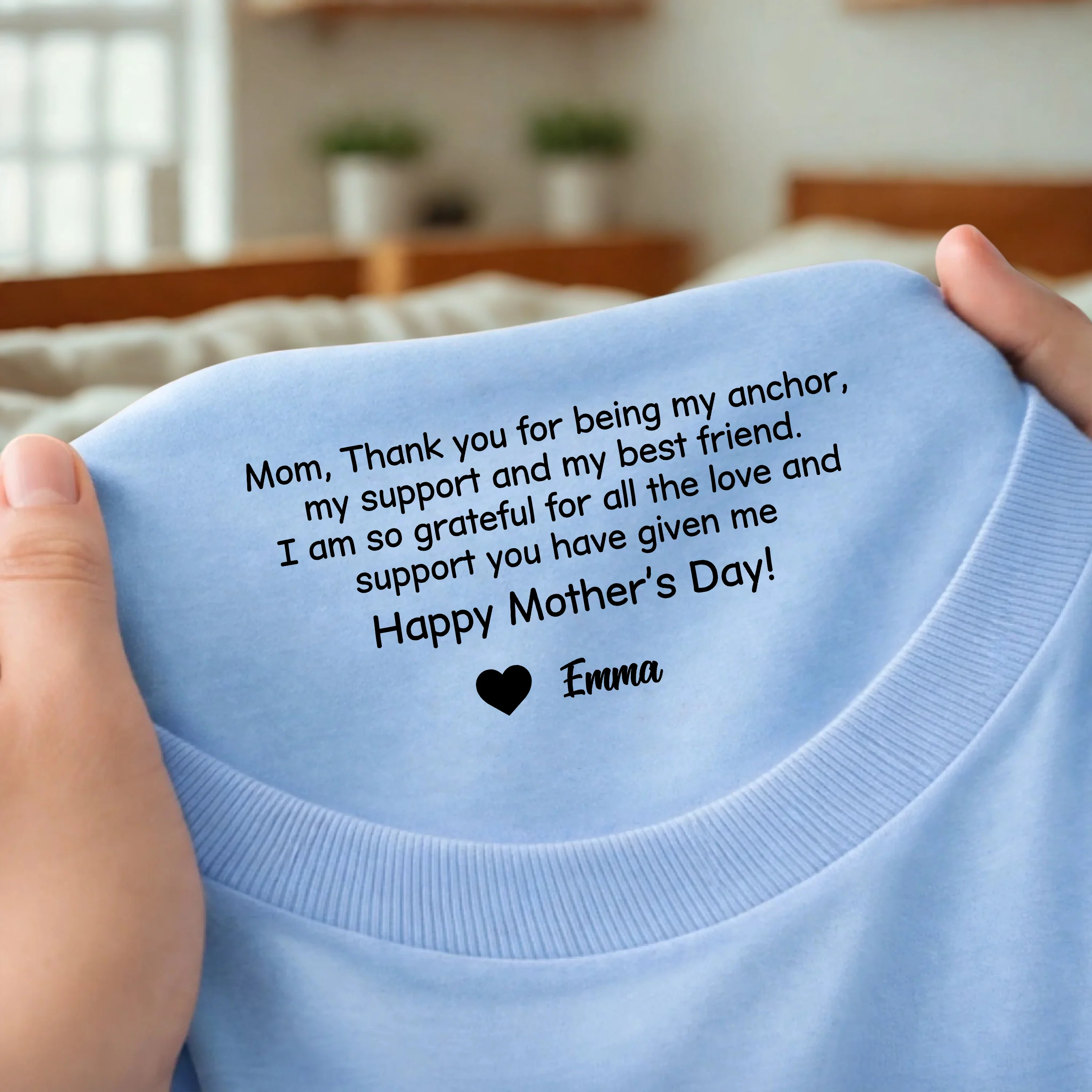 Mom, Thank You For Being My Best Friend Neck Print Tee Personalized Mother’s Day Quote Shirt CH07 910942 - Image 4