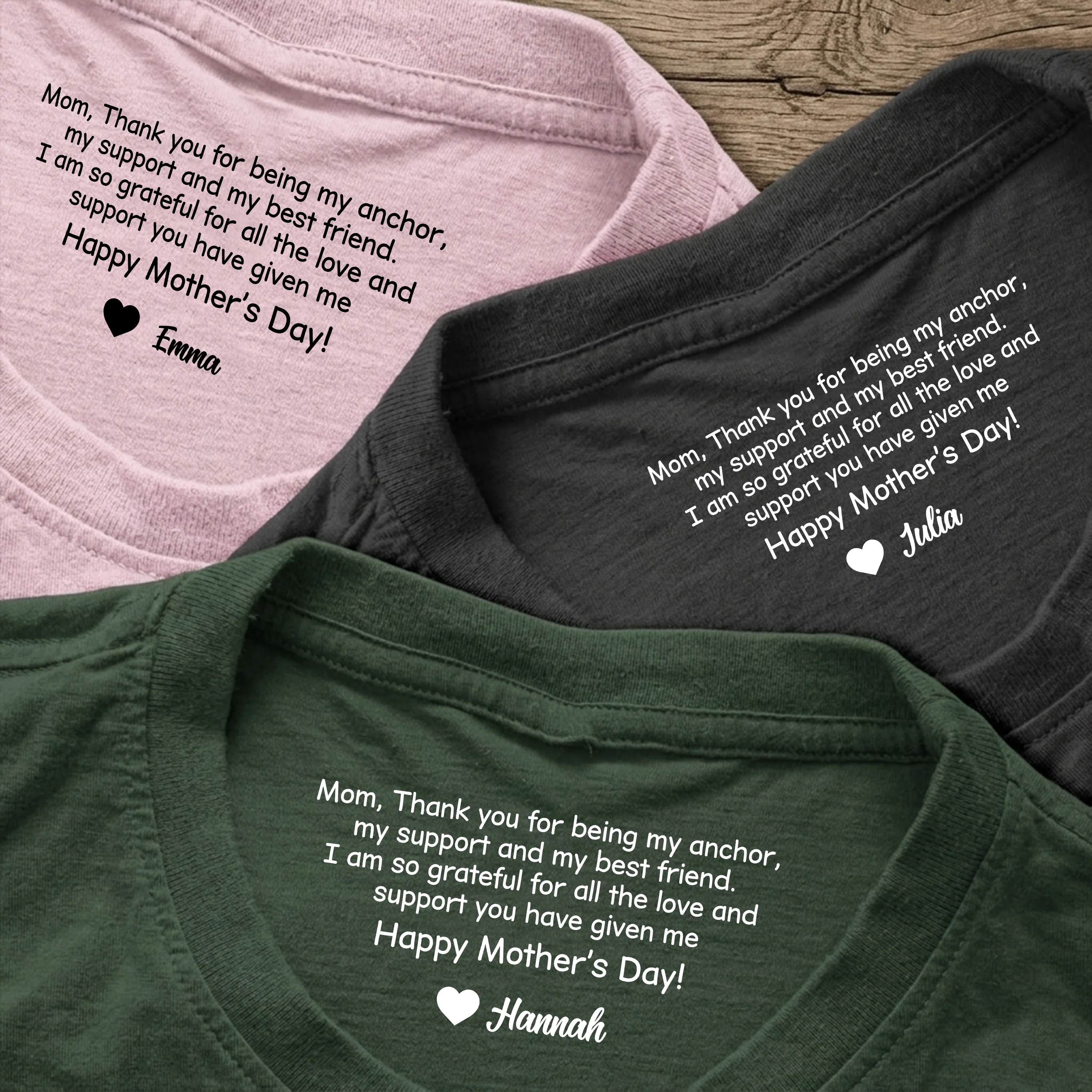 Mom, Thank You For Being My Best Friend Neck Print Tee Personalized Mother’s Day Quote Shirt CH07 910942 - Image 5