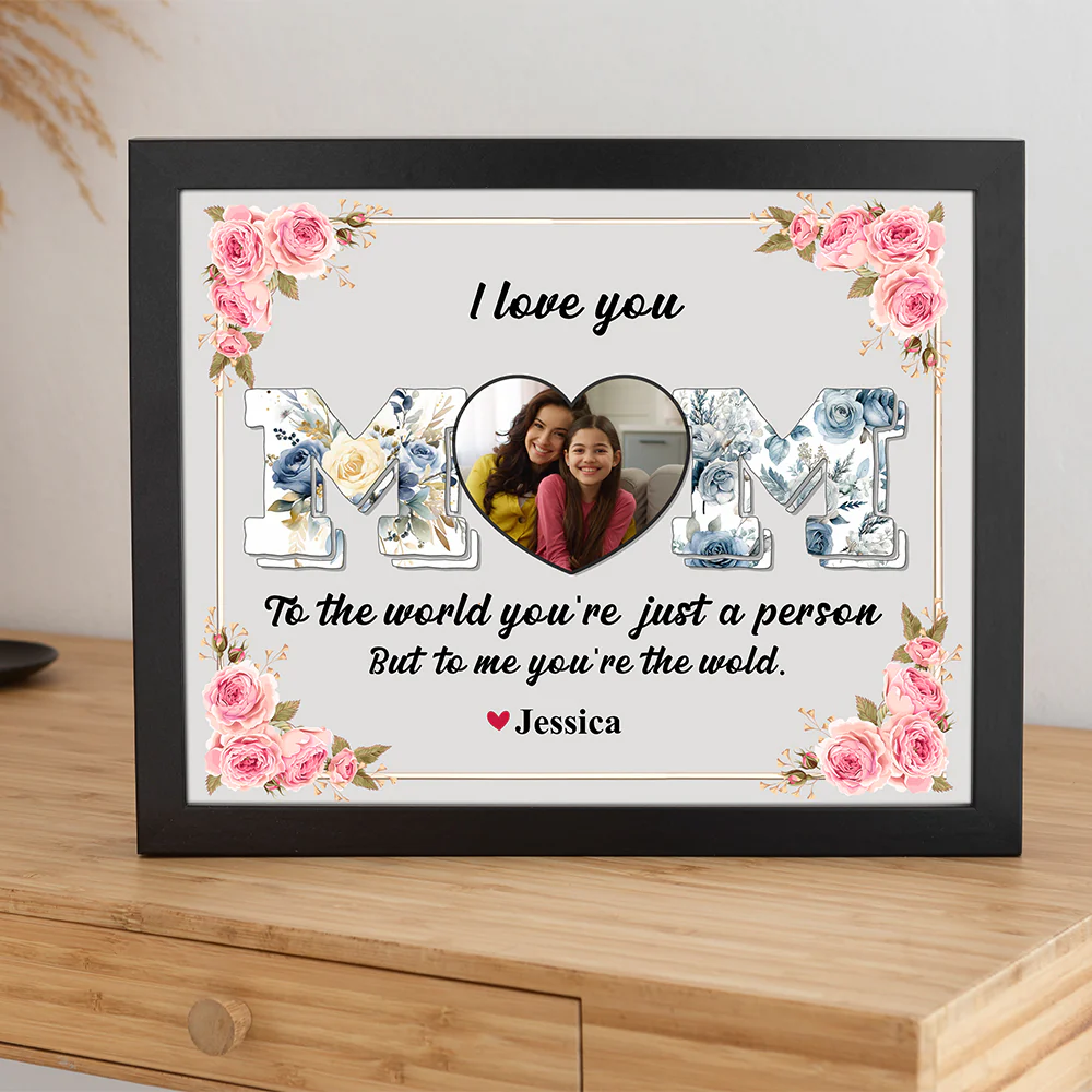Mom, To Me You're The Wold Custom Photo Picture Frame Mothers Day Gift For Mom CH07 895274 - Image 4