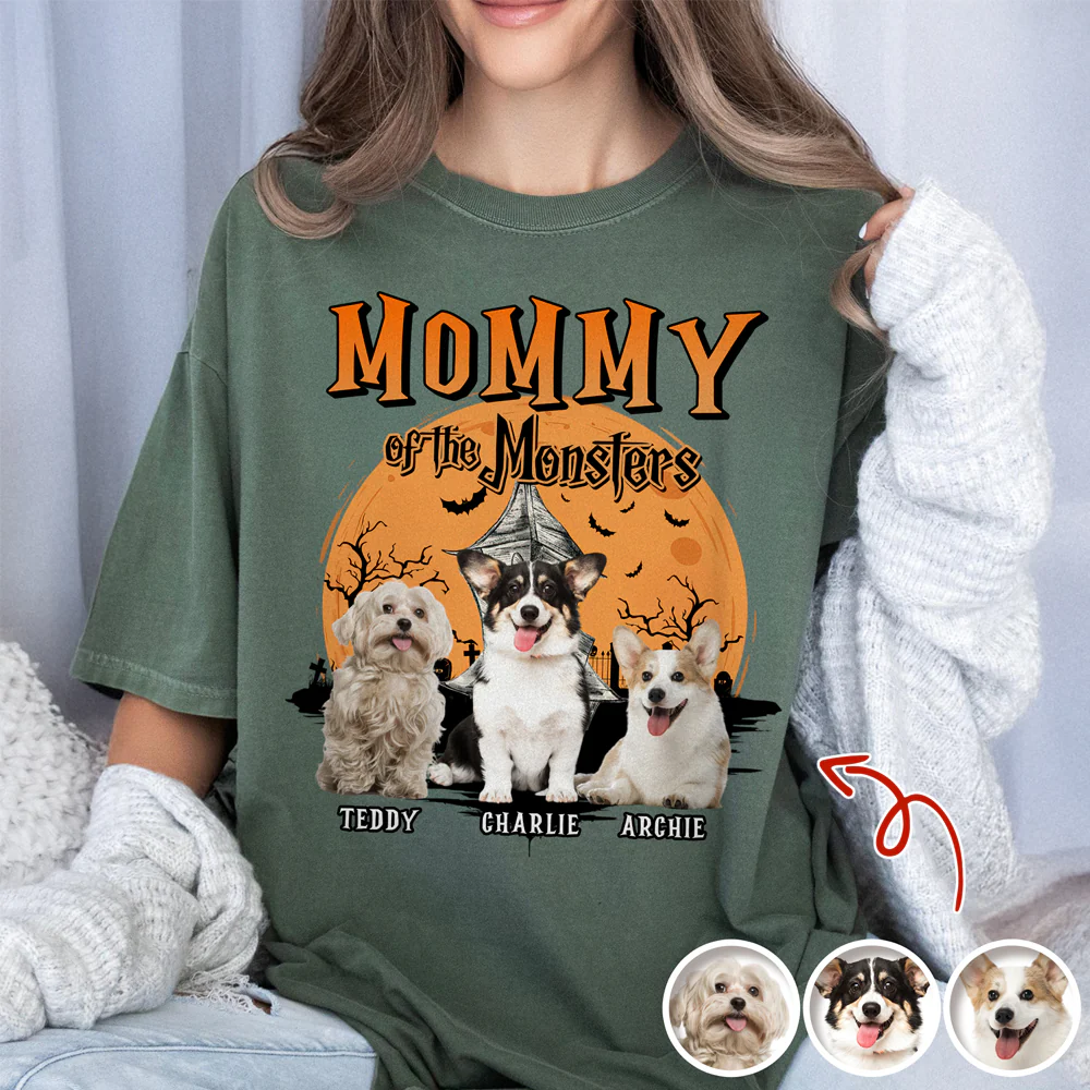 Mother Of Monsters Custom Dog Cat Photo Halloween Comfort Color Shirt CH07 899432 - Image 3