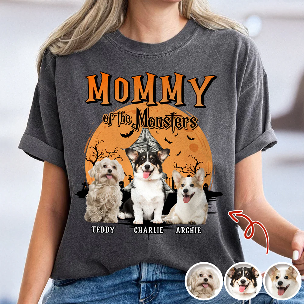 Mother Of Monsters Custom Dog Cat Photo Halloween Comfort Color Shirt CH07 899432 - Image 4