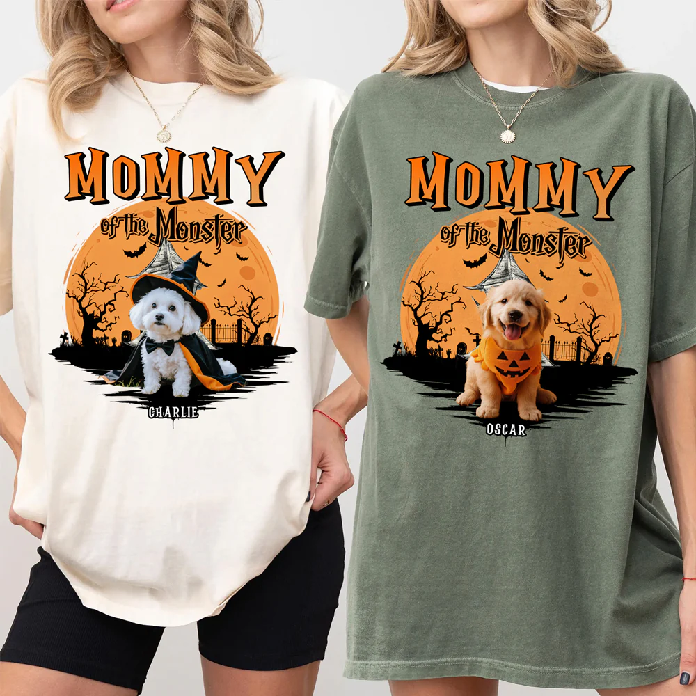Mother Of Monsters Custom Dog Cat Photo Halloween Comfort Color Shirt CH07 899432 - Image 5