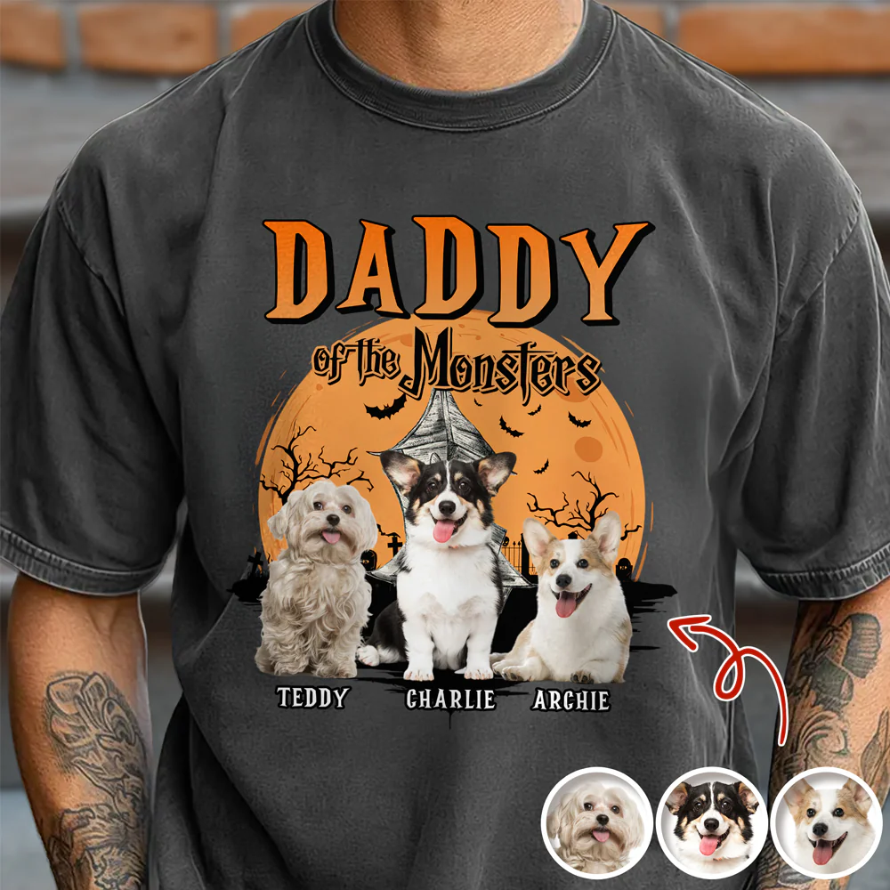 Mother Of Monsters Custom Dog Cat Photo Halloween Comfort Color Shirt CH07 899432 - Image 6