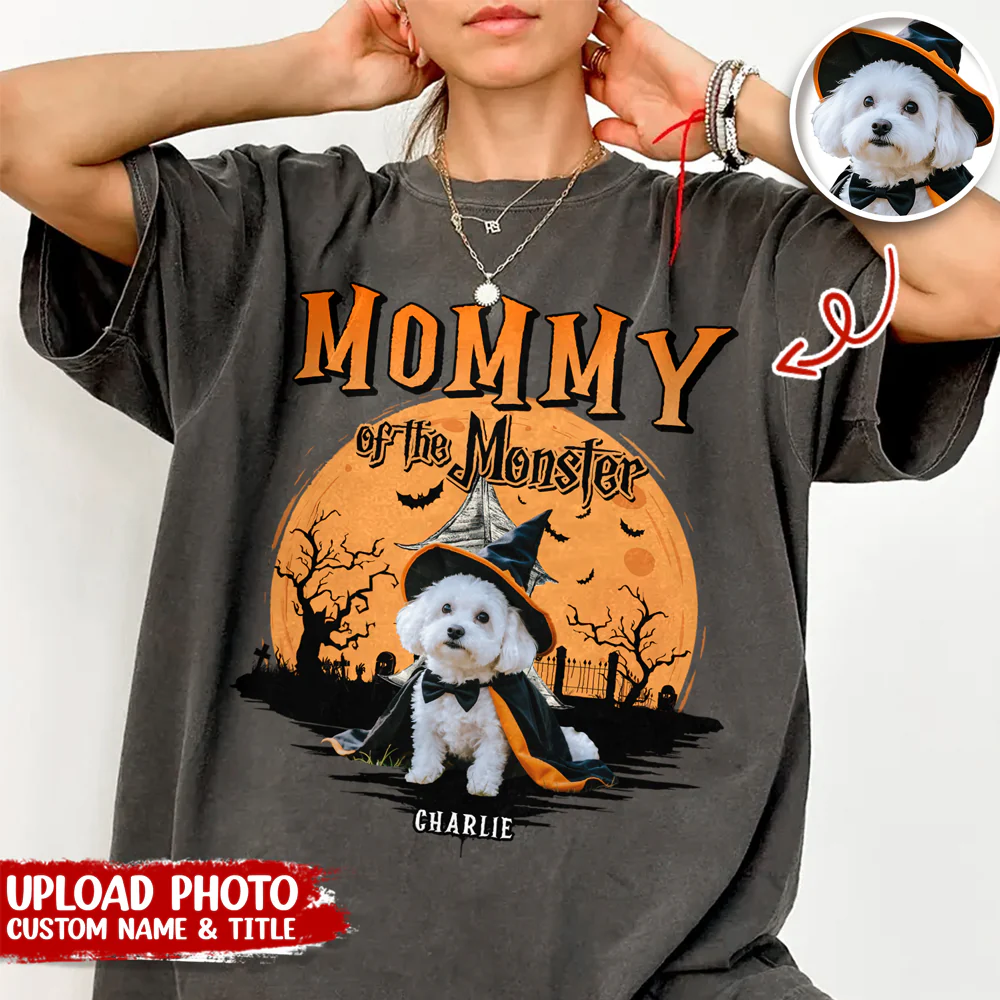 Mother Of Monsters Custom Dog Cat Photo Halloween Comfort Color Shirt CH07 899432 - Image 8