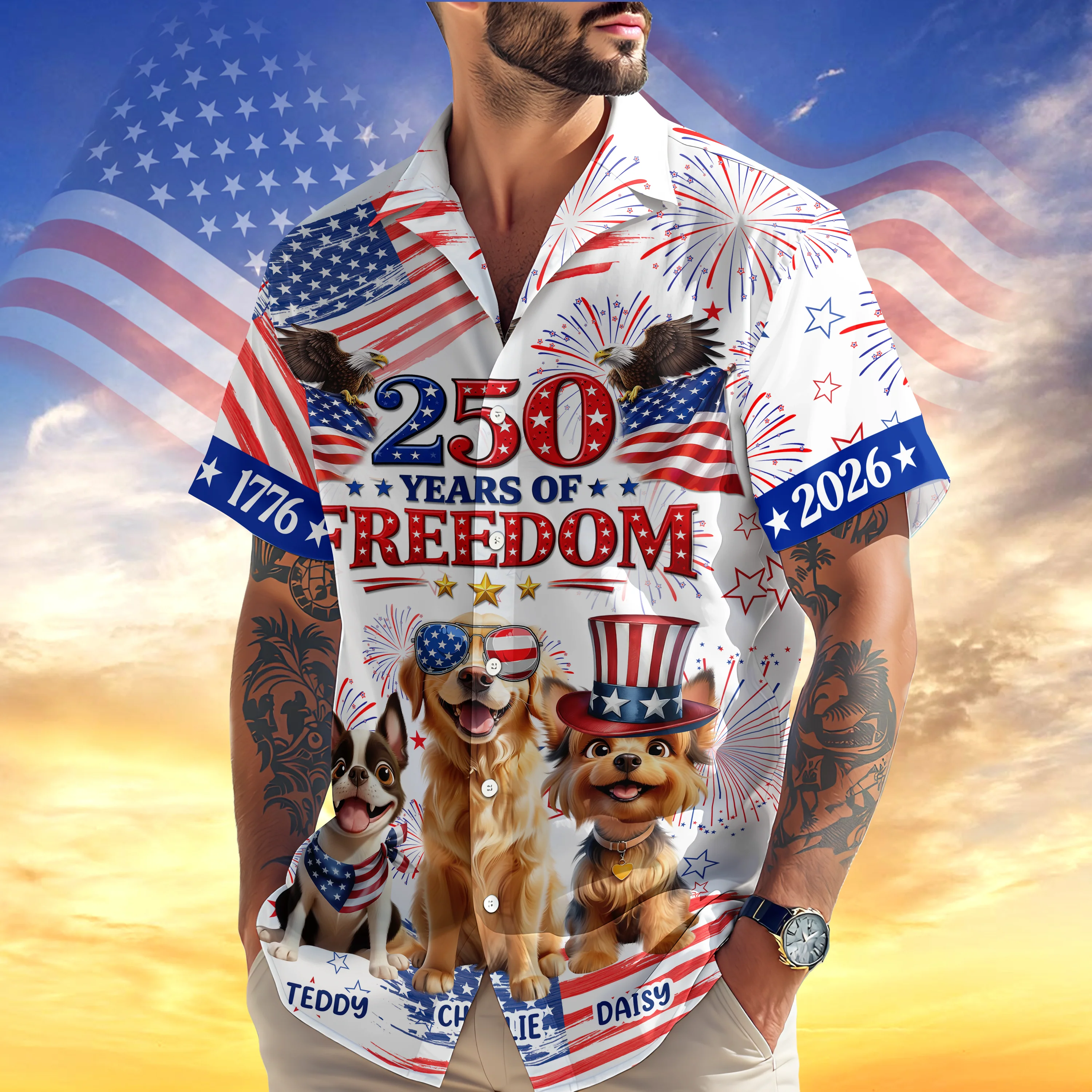 My Dog Celebrating America’s 250th Anniversary Hawaii Shirt CH07 910418 - Image 4