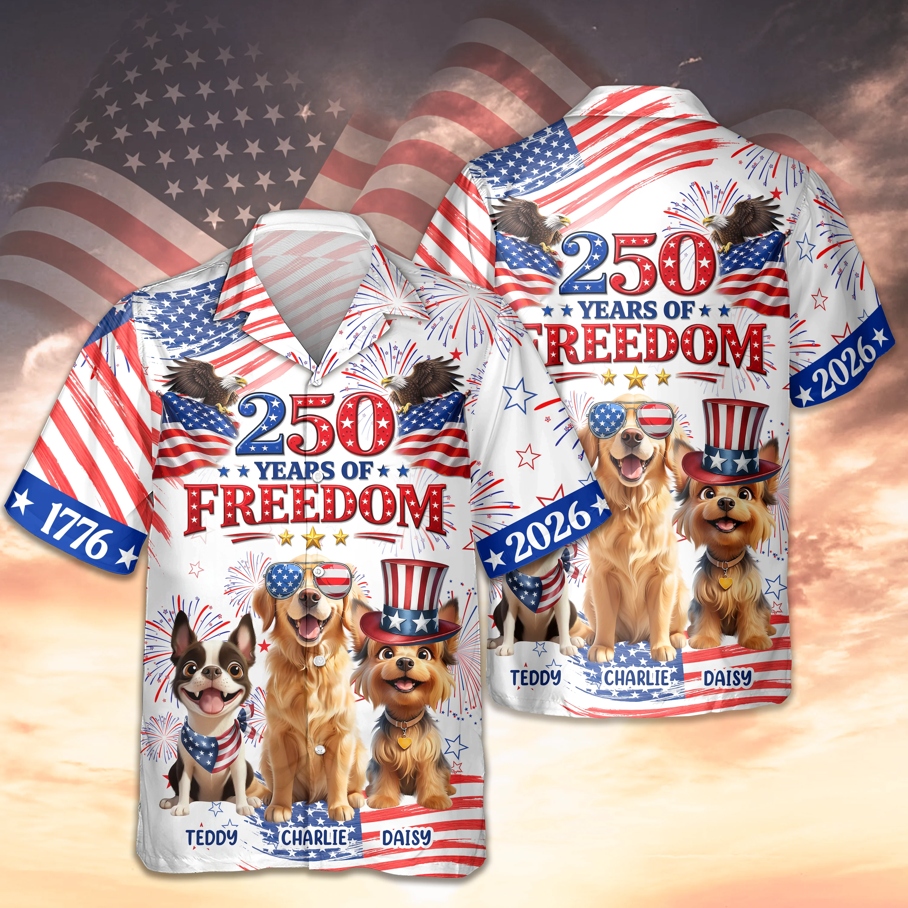 My Dog Celebrating America’s 250th Anniversary Hawaii Shirt CH07 910418 - Image 7