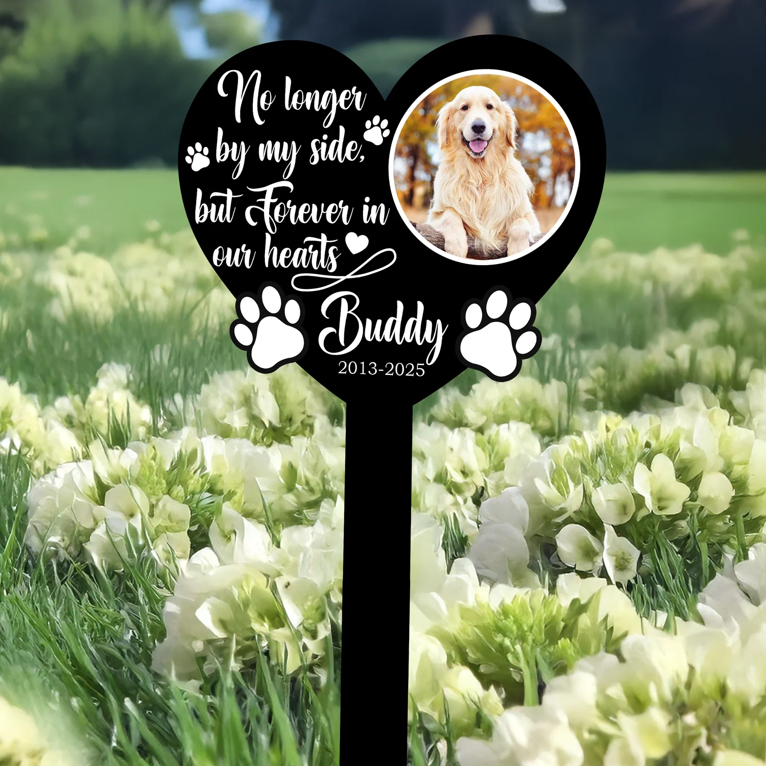 One By My Side, Forever In My Heart Custom Dog Memorial Garden Stake CH07 910738 - Image 3