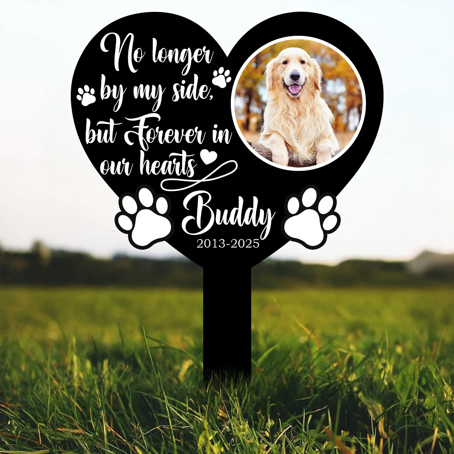 One By My Side, Forever In My Heart Custom Dog Memorial Garden Stake CH07 910738 - Image 7