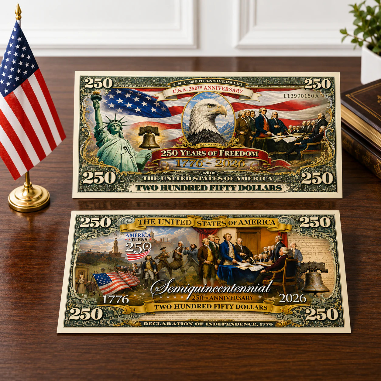 Pack of 20 – USA 250th Anniversary Commemorative Bills American Freedom Money Funny 4th of July Gift CH07 911826 - Image 2