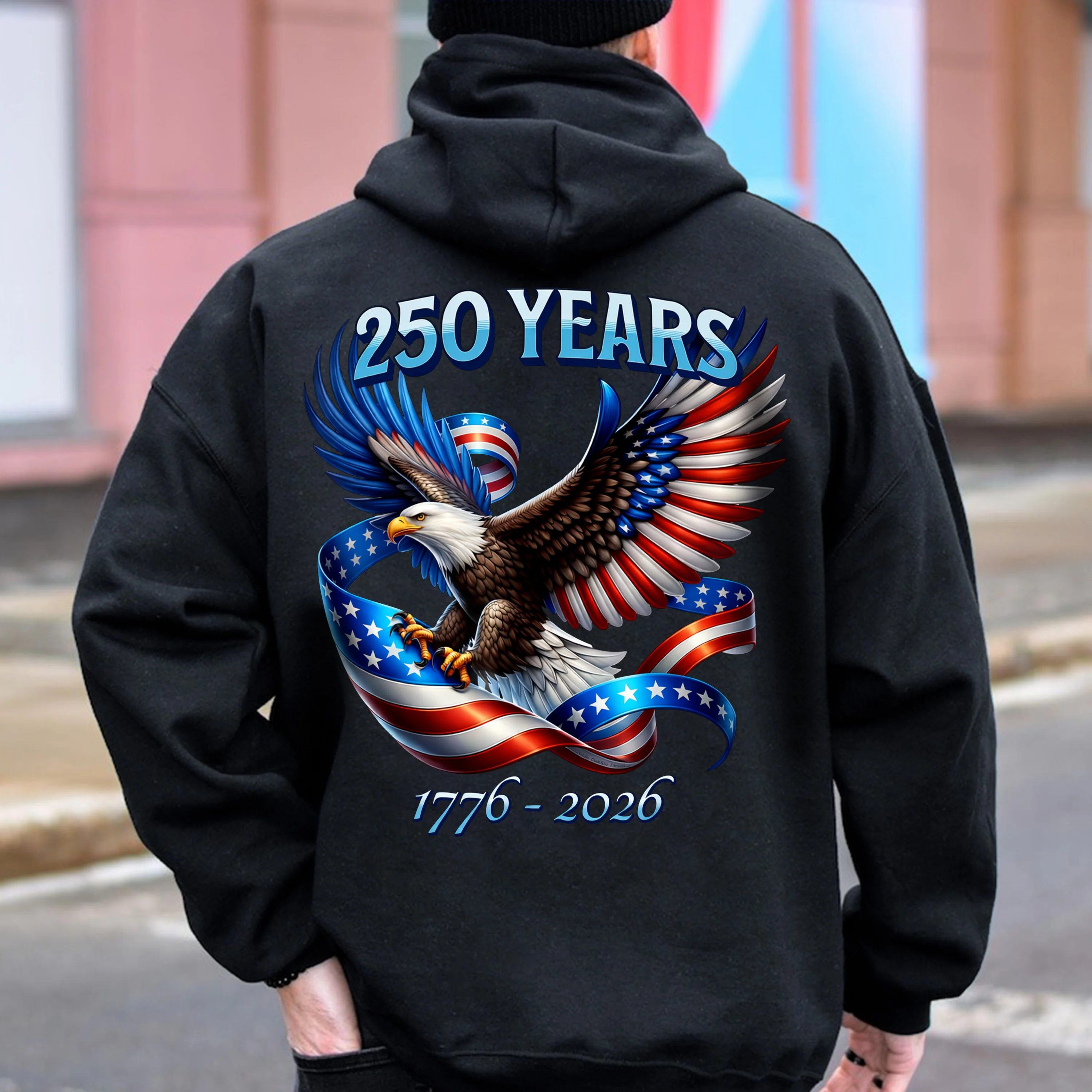 Patriotic Eagle and Flag 250 Years 1776-2026 Back Shirt CH07 911210 - Image 5