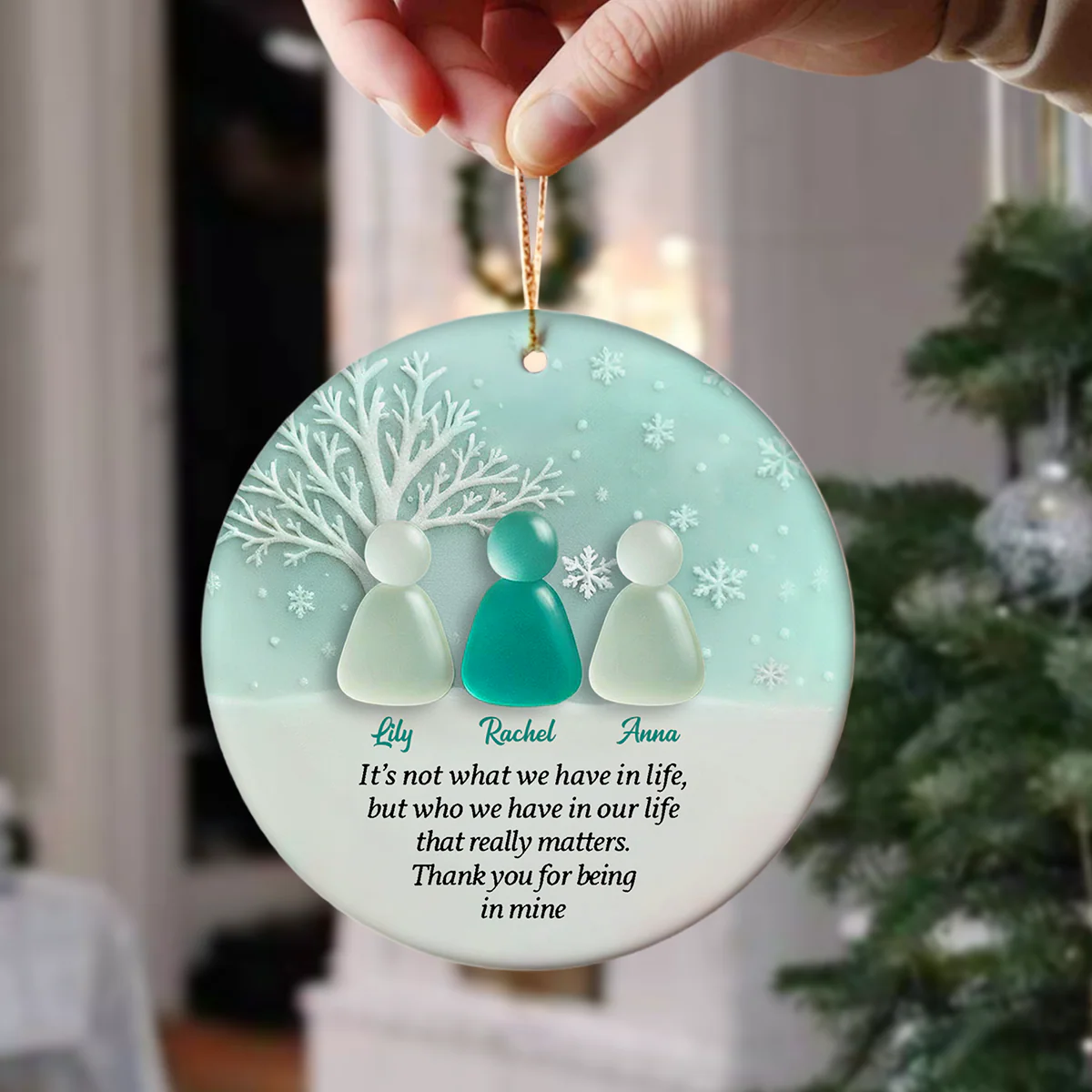 Personalized 2D Friendship Sea Glass Ceramic Ornament, Best Friend Christmas Gift CH07 899862 - Image 4
