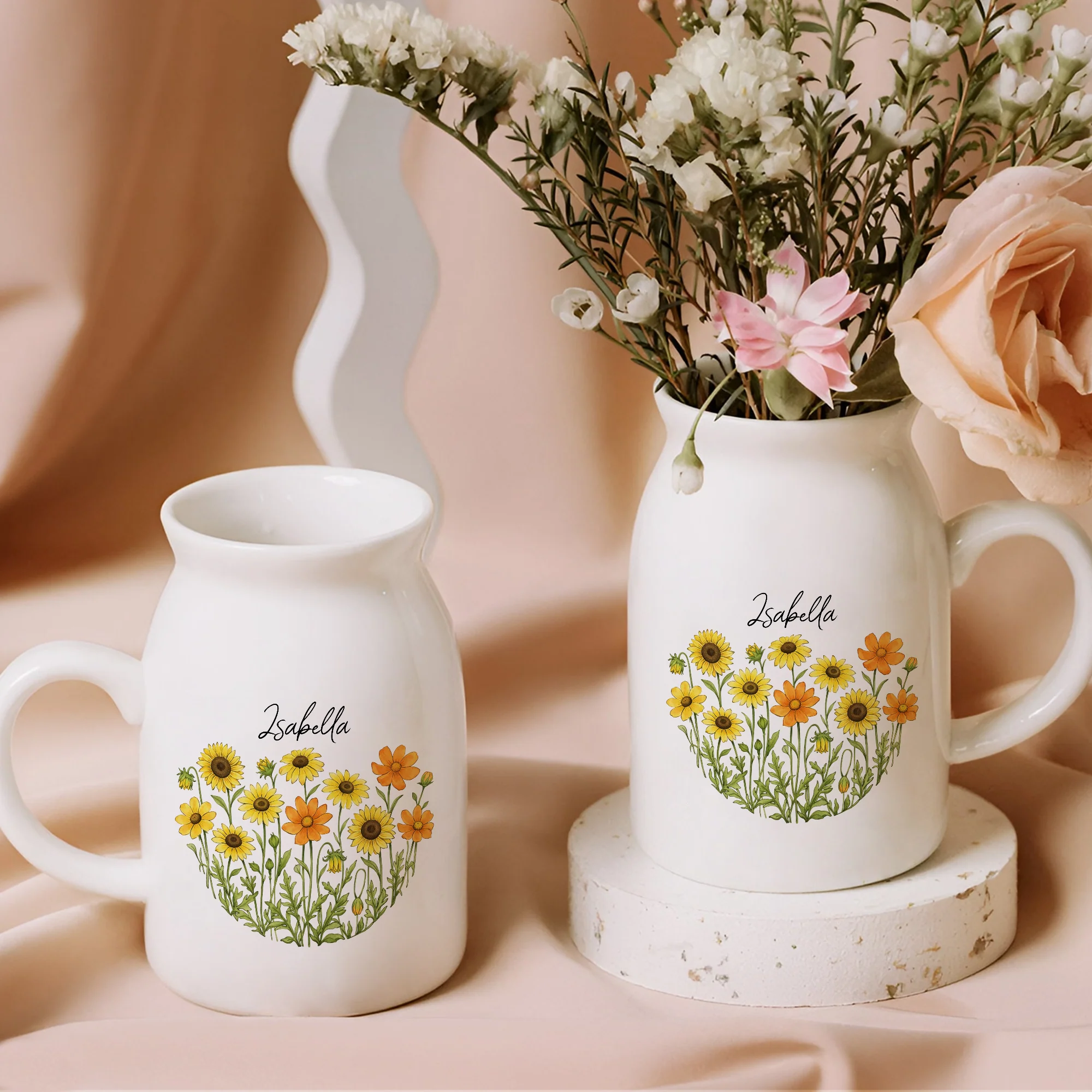 Personalized Floral Name Flower Vase Gift For Her CH07 911202 - Image 5