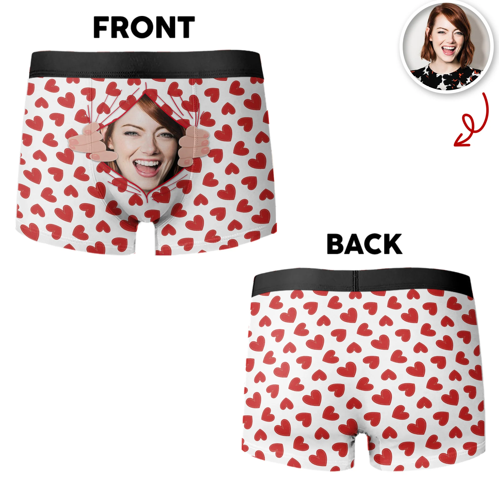 Personalized Funny Face Men's Boxer Brief, Custom Underwear for Him, Valentine, Anniversary Gift CH07 895592 - Image 5