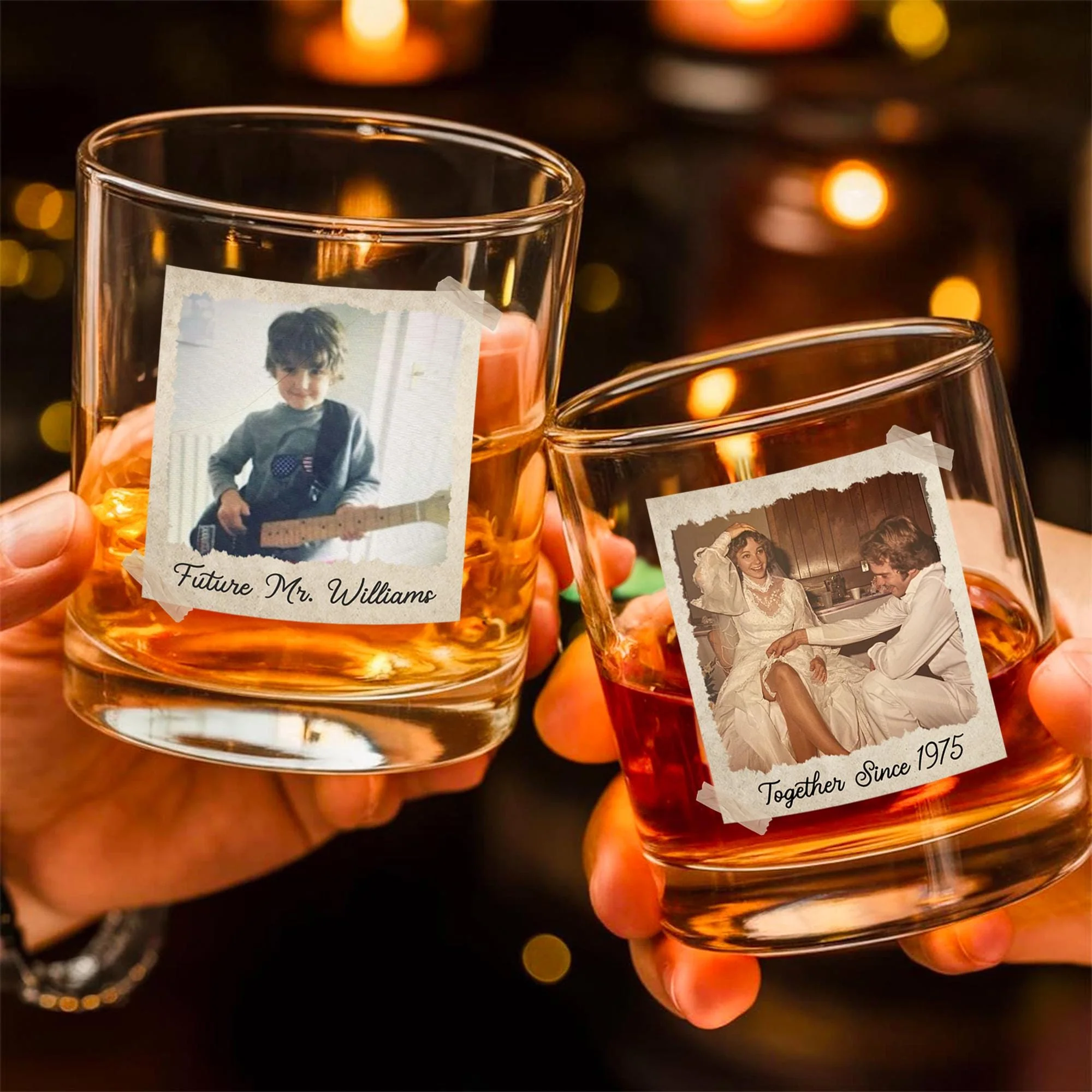Personalized Gift for Father of the Bride, Father of the Groom, Custom Photo Whiskey Glass, Wedding Keepsake CH07 910814 - Image 3