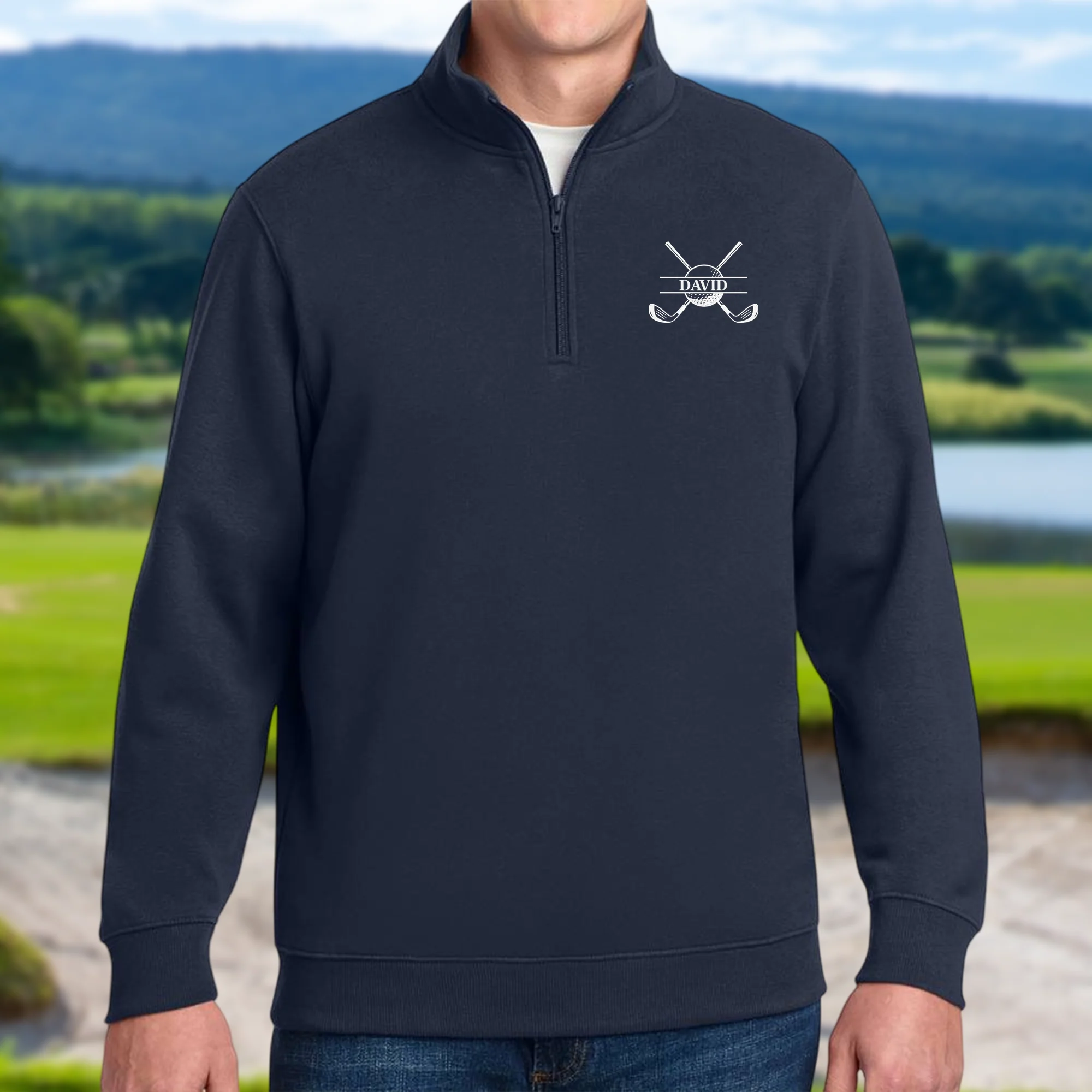Personalized Golf Club Name Embroidered Golf Quarter Zip Sweater Golfers and Coaches Gift CH07 910002 - Image 5