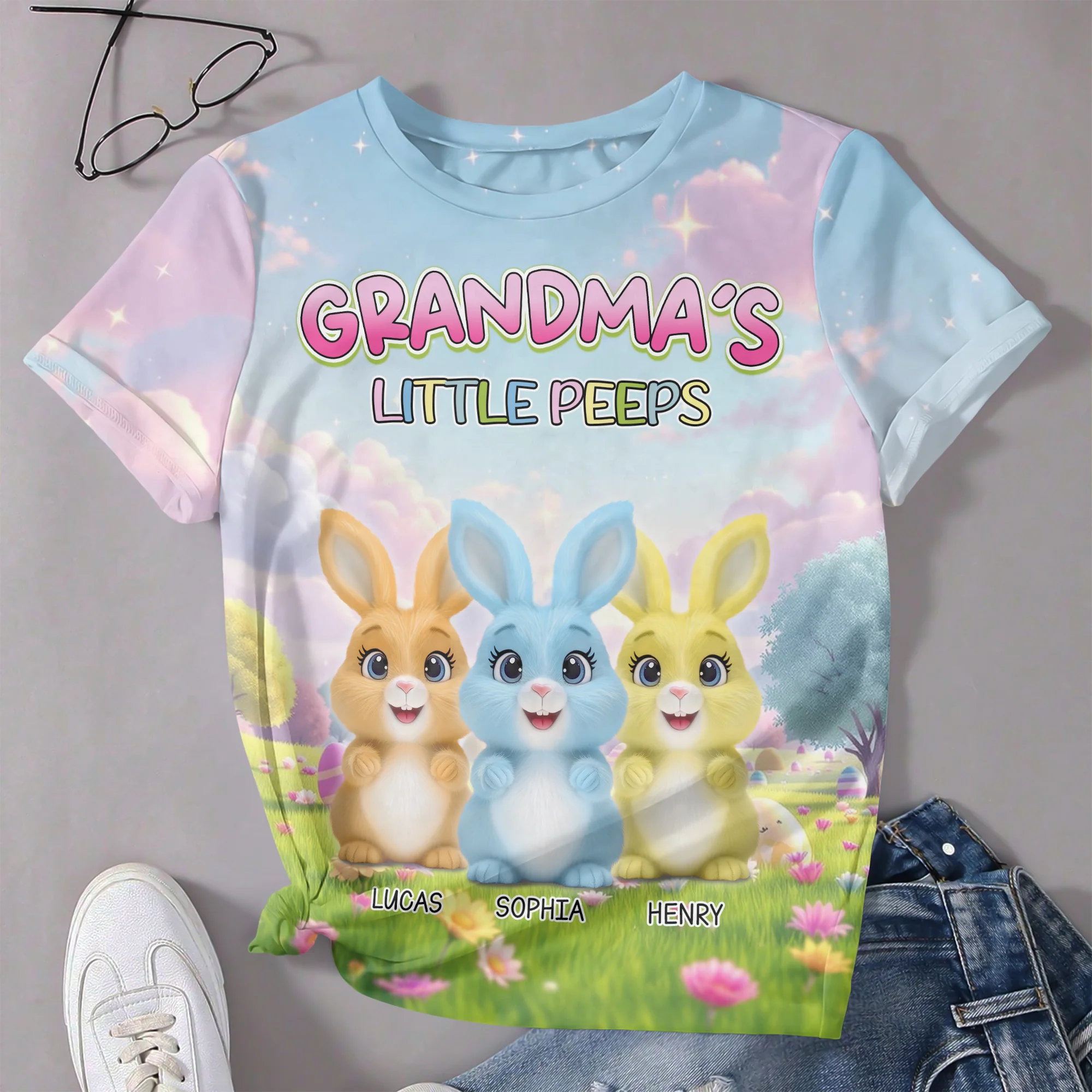 Personalized Grandma's Little Peeps Easter 3D Shirt Funny Gift For Mom, Grandma Ch07 895264 - Image 5