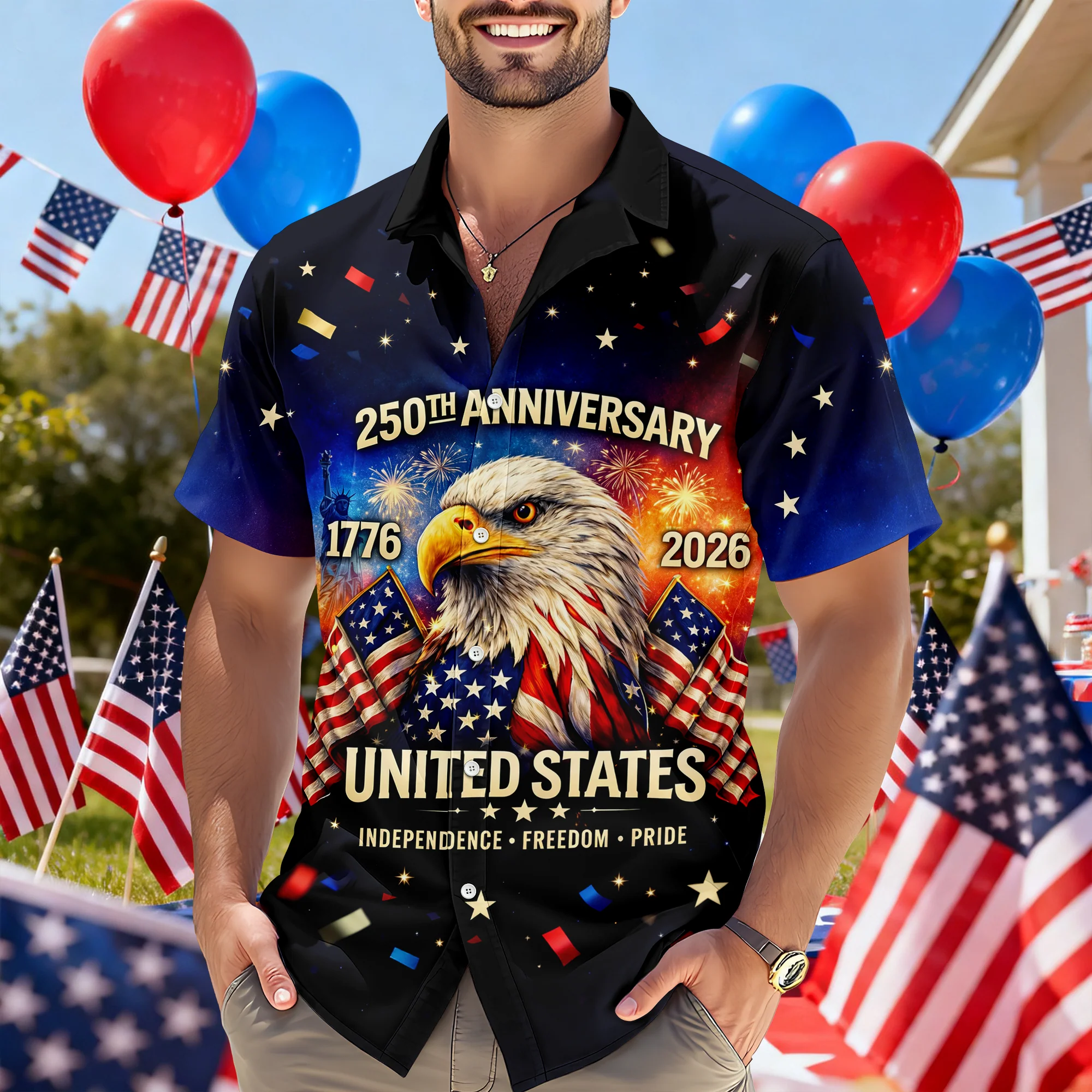 Personalized Happy 250th Anniversary United States - 250 Years of Freedom Hawaiian Shirt CH07 910404 - Image 6