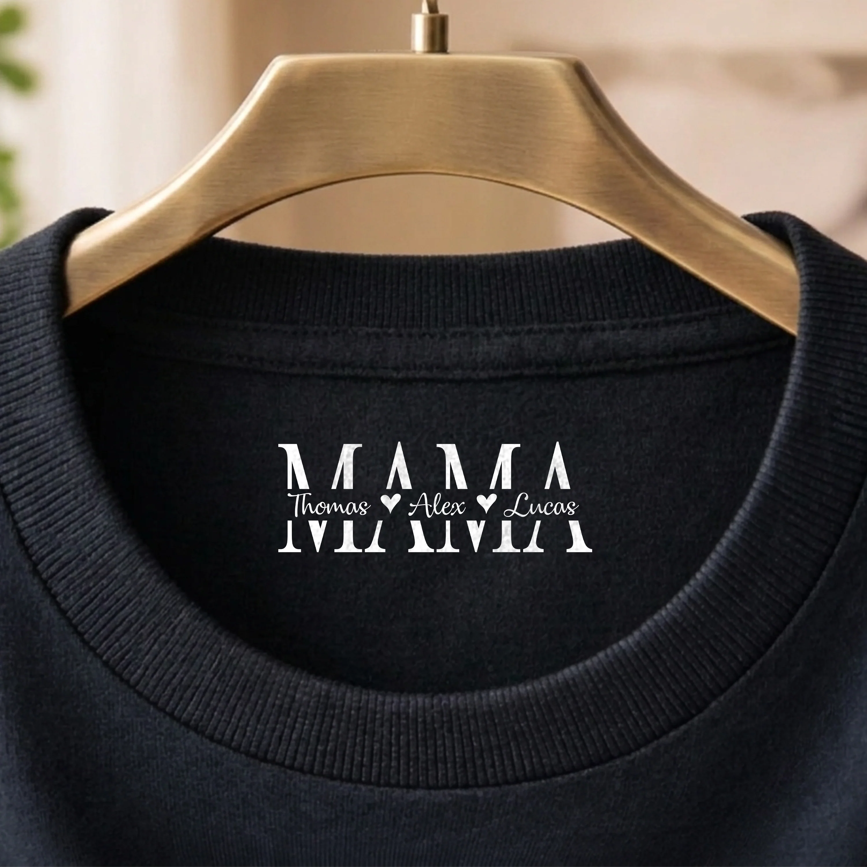 Personalized Mom Neck Print Shirt With Kid Name, Mothers Day Gift CH07 910928 - Image 2